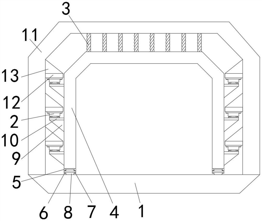 Vibration isolation reinforcing device for tunnel wall construction