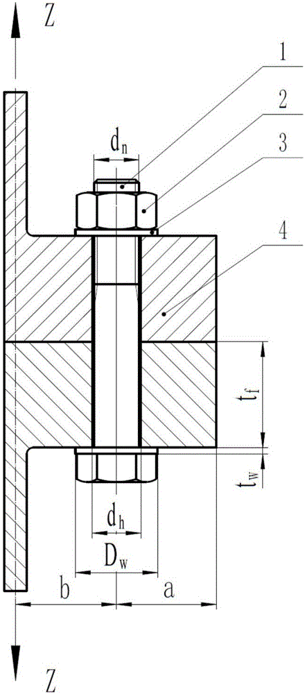 Calculating method for fatigue strength checking of L-type flange connecting bolt and device