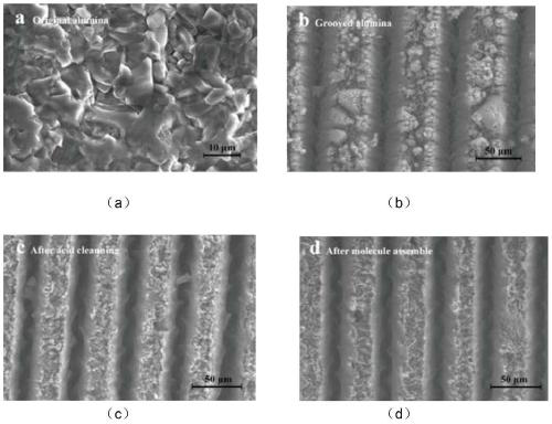 Ceramic insulator with microgrooves and self-assembled molecular film on surface and preparation method thereof