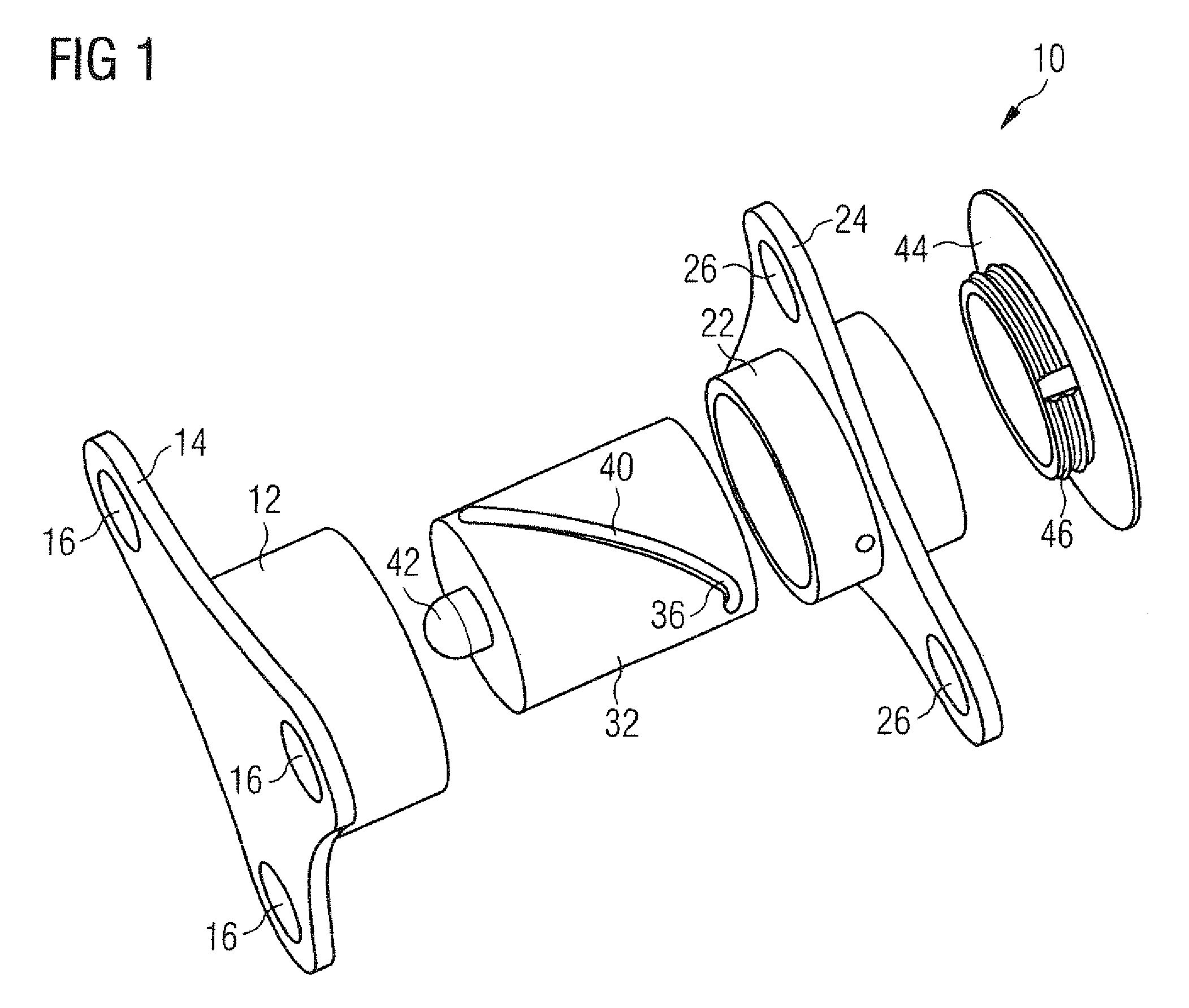 Device for rotatably bearing an aircraft interior fitting component