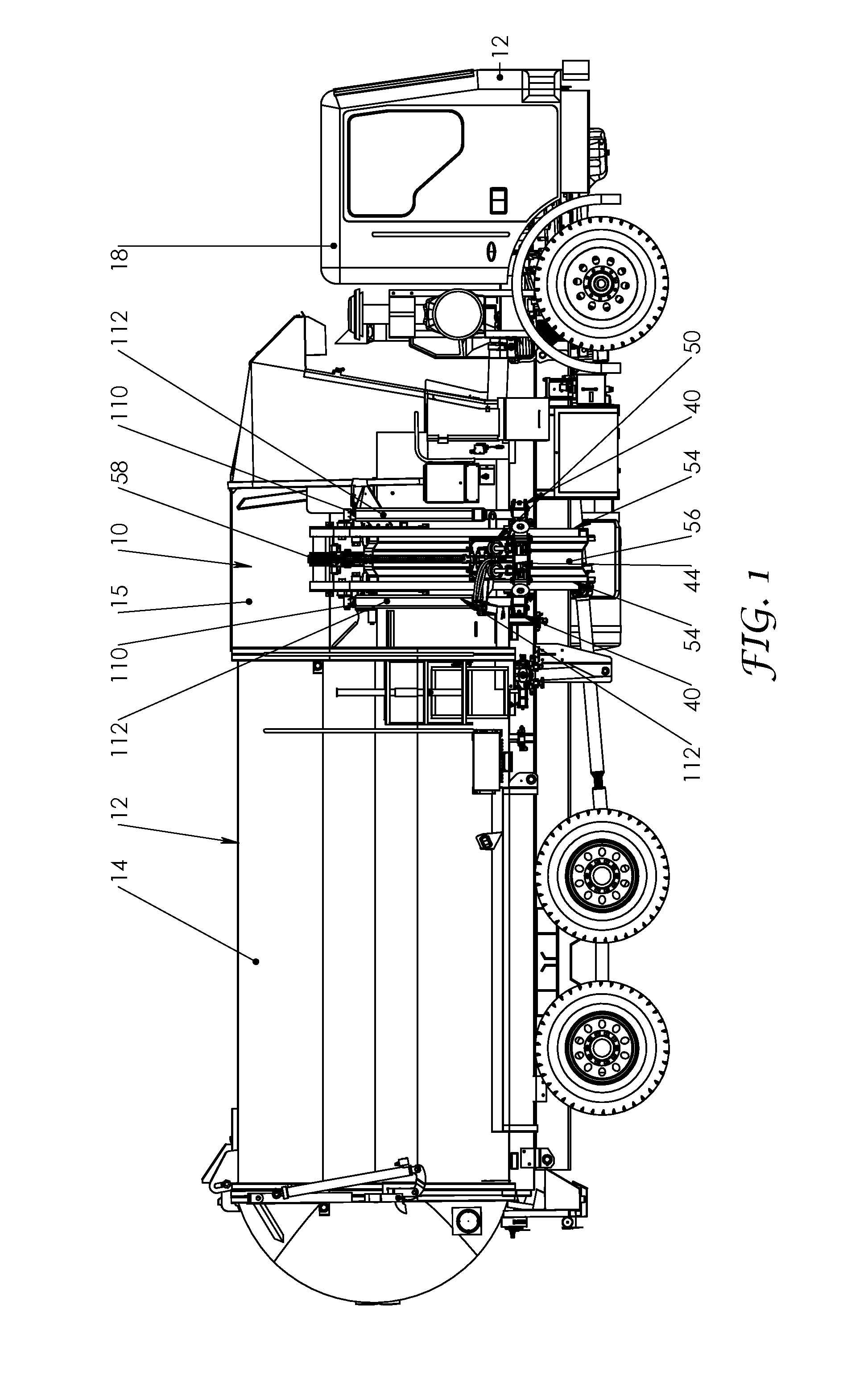 Side loader arm for refuse collection vehicle