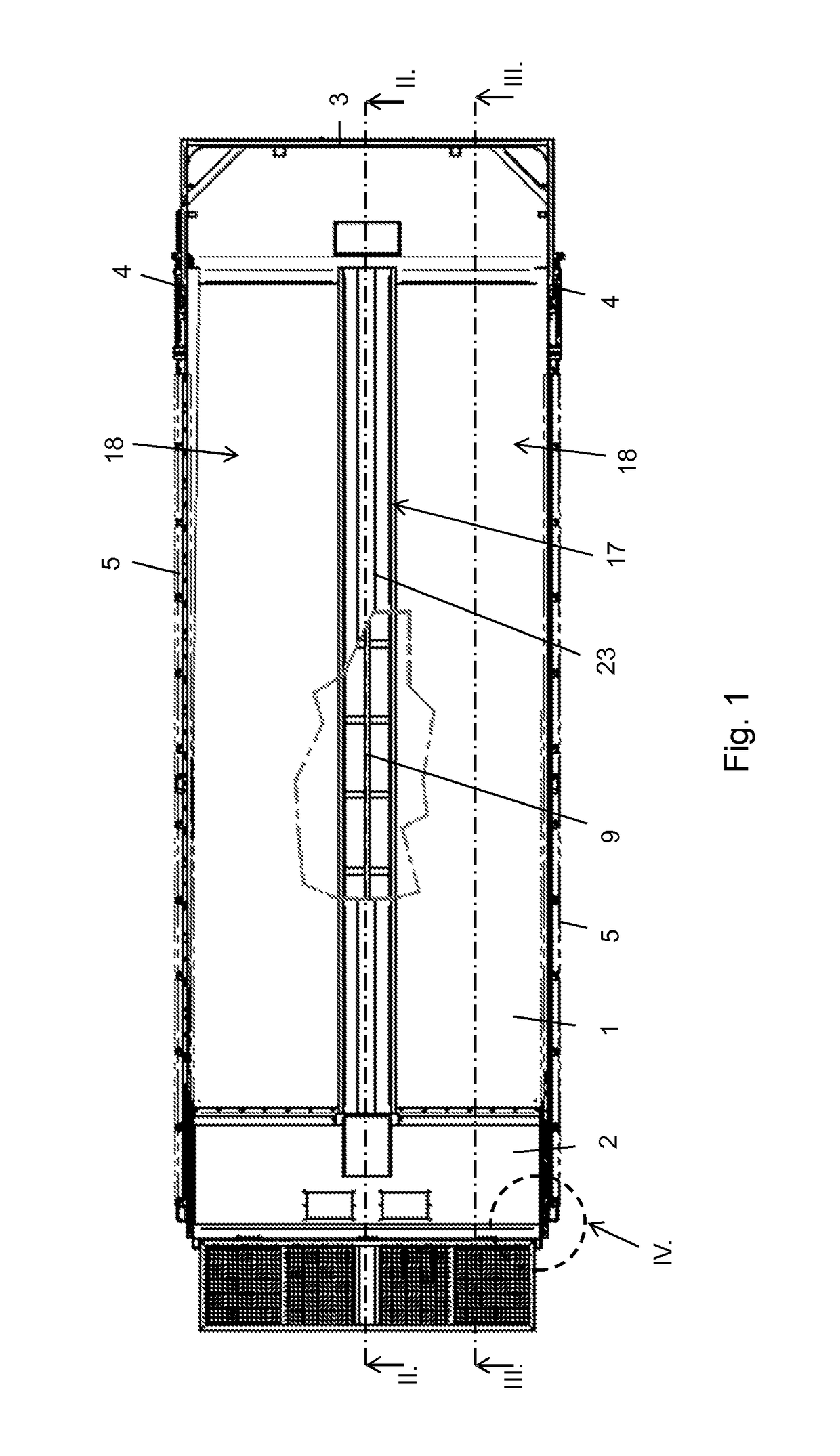 Cargo bay construction with a slideable wall and vehicle with such a cargo bay construction