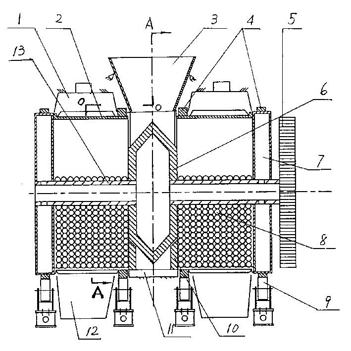 Double-cavity steel slag treating drum mechanism