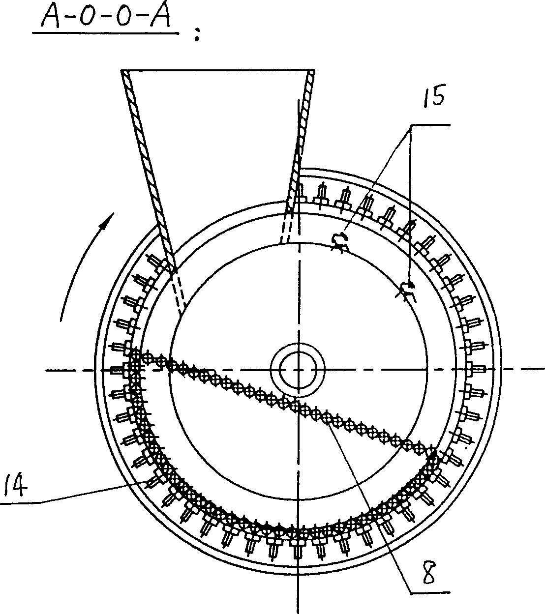 Double-cavity steel slag treating drum mechanism