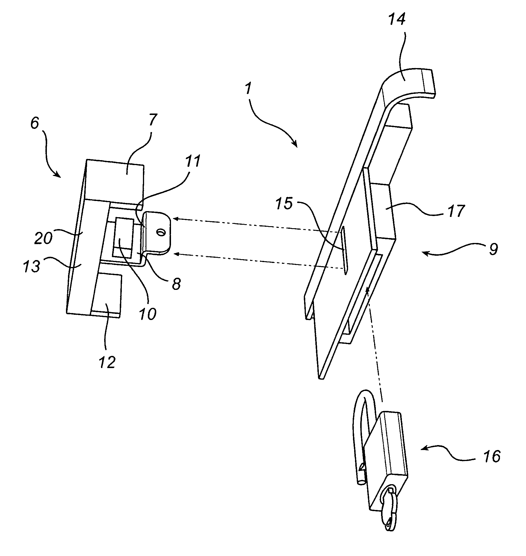 Container lock and method for locking of container door