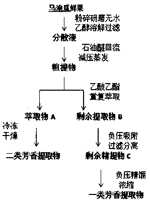 Preparation method of aromatic extracts from field muskmelon