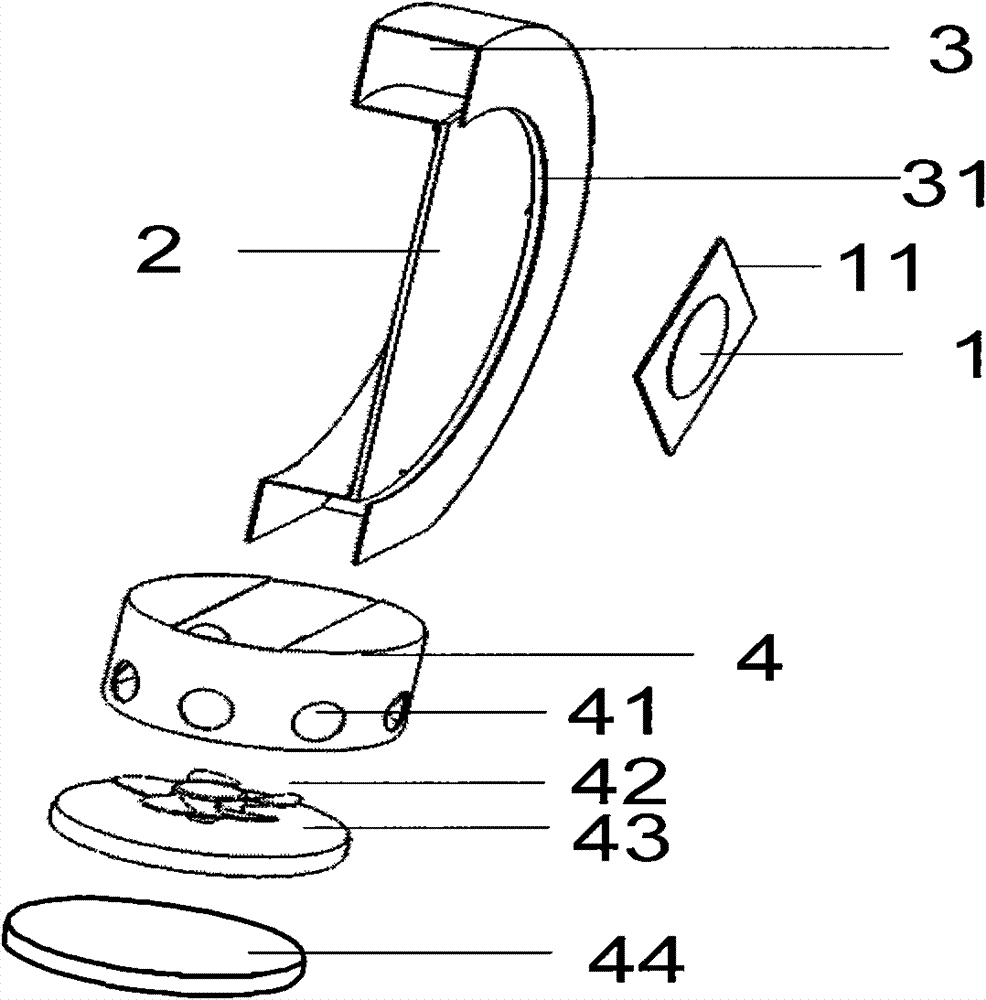 LED (light emitting diode) heat radiation packaging structure with air outlet at side face