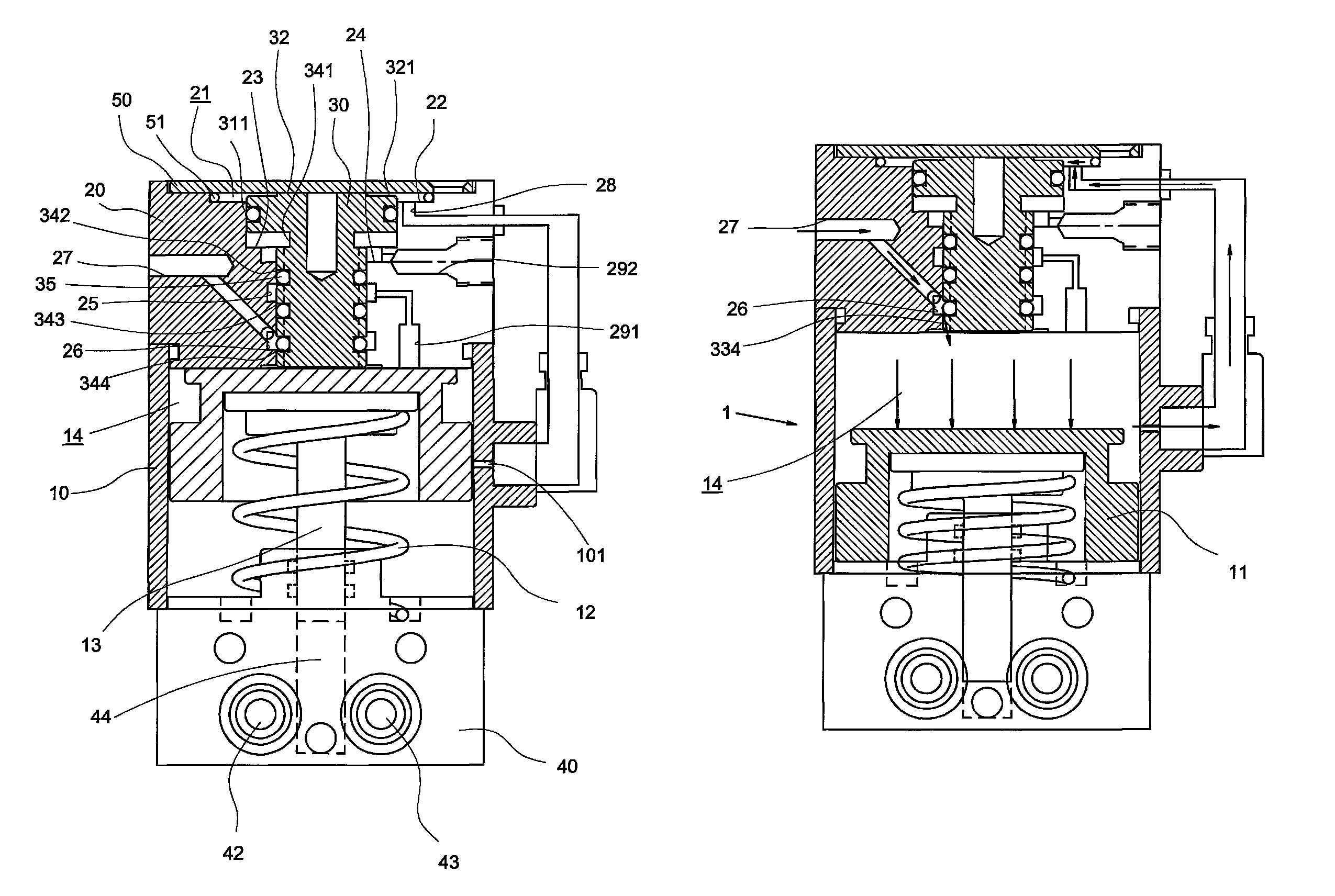 Pneumatic control device for supplying hydraulic fluid