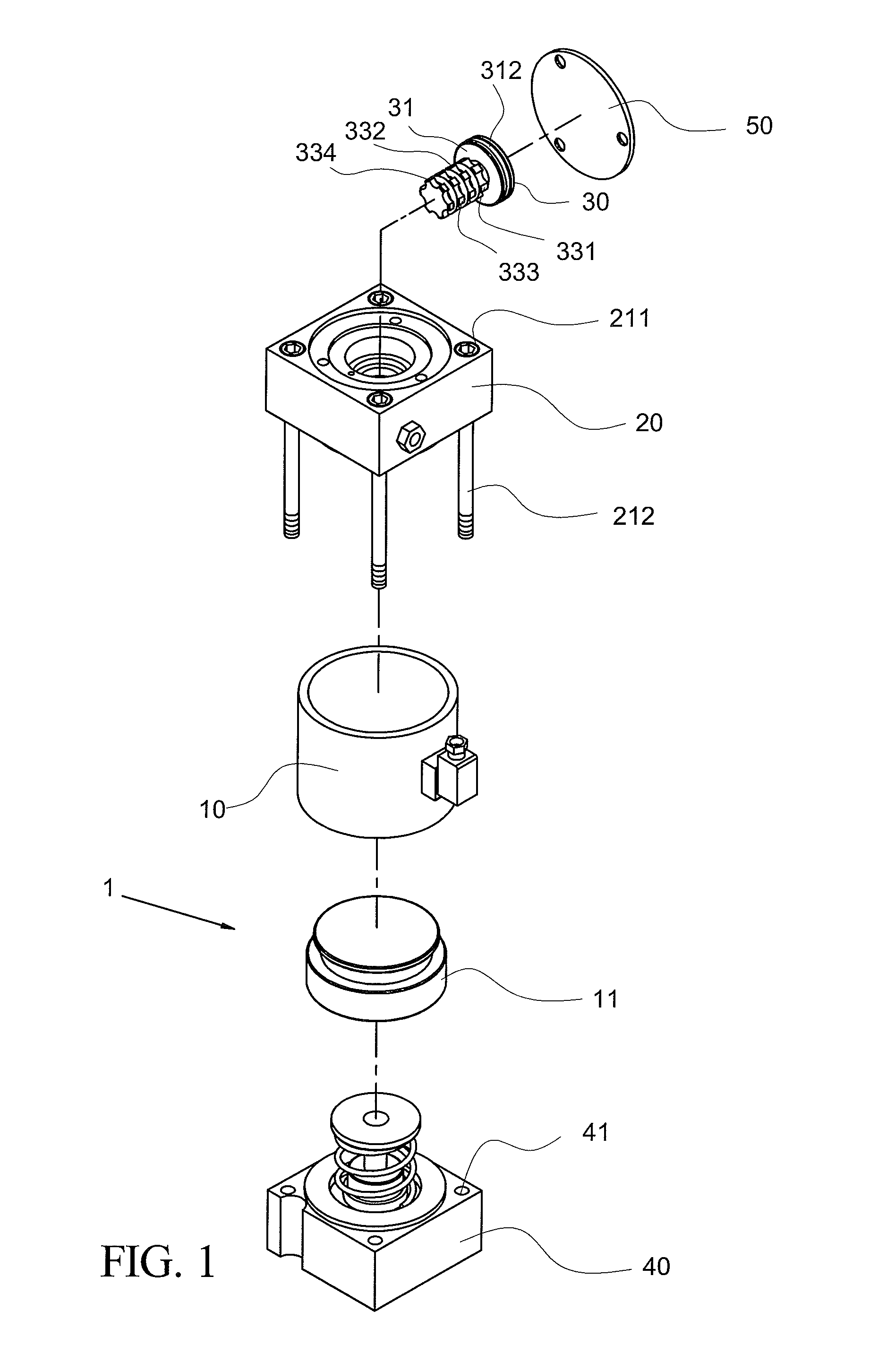 Pneumatic control device for supplying hydraulic fluid