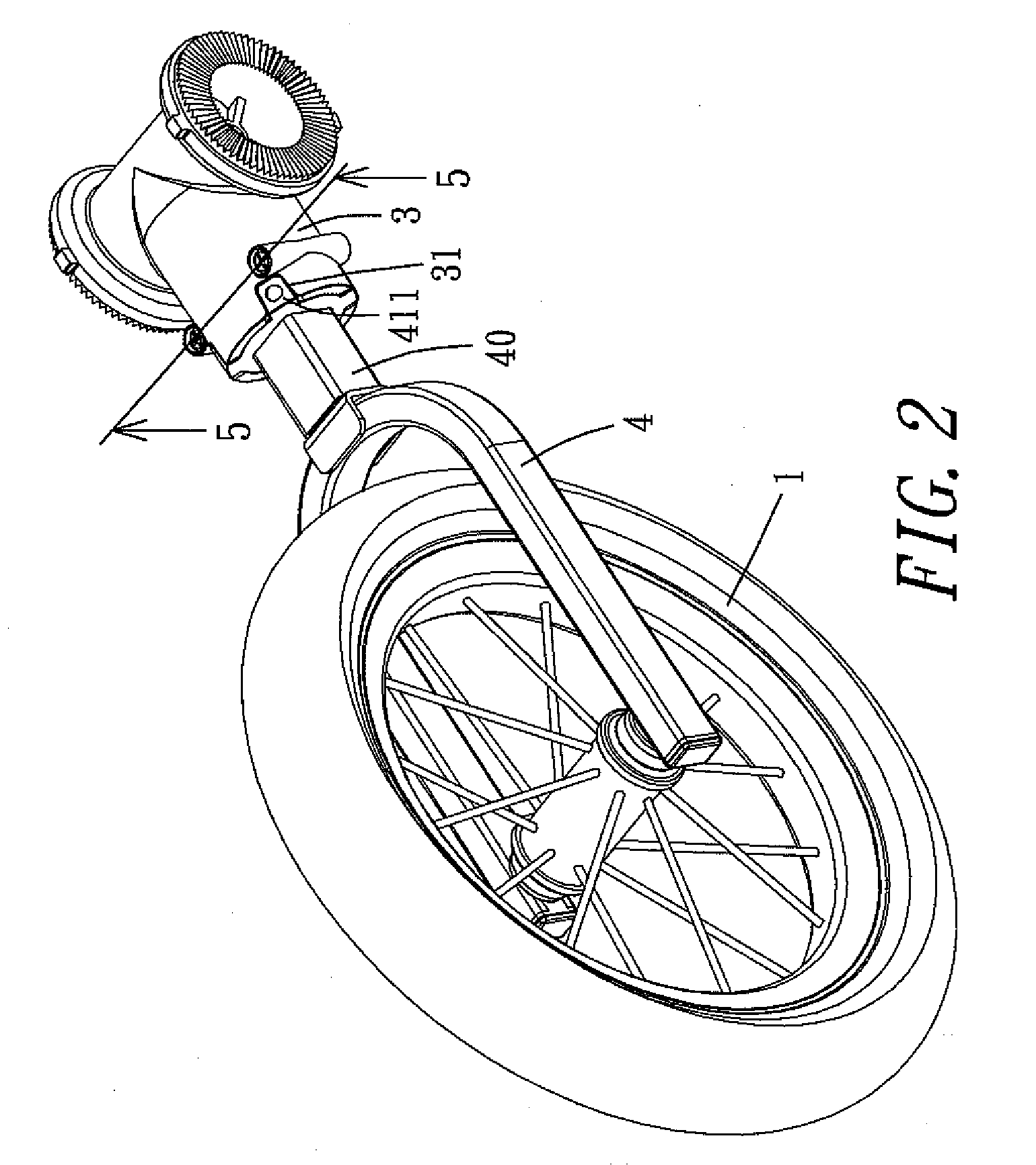 Front Wheel Foldable Device for Golf Cart