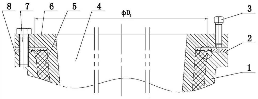 An integral ceramic pump body ceramic casting mold and its pressure ring structure