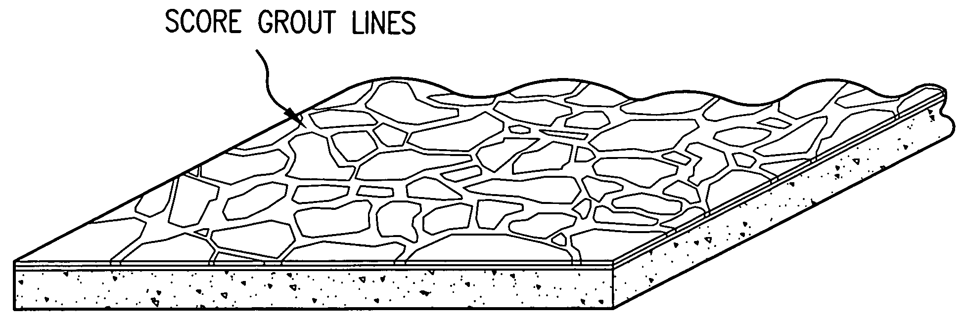 Composition and method for installing a simulated natural surface