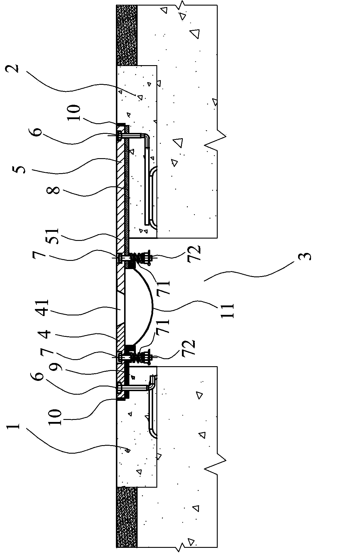 Anti-earthquake-displacement bridge expansion joint device