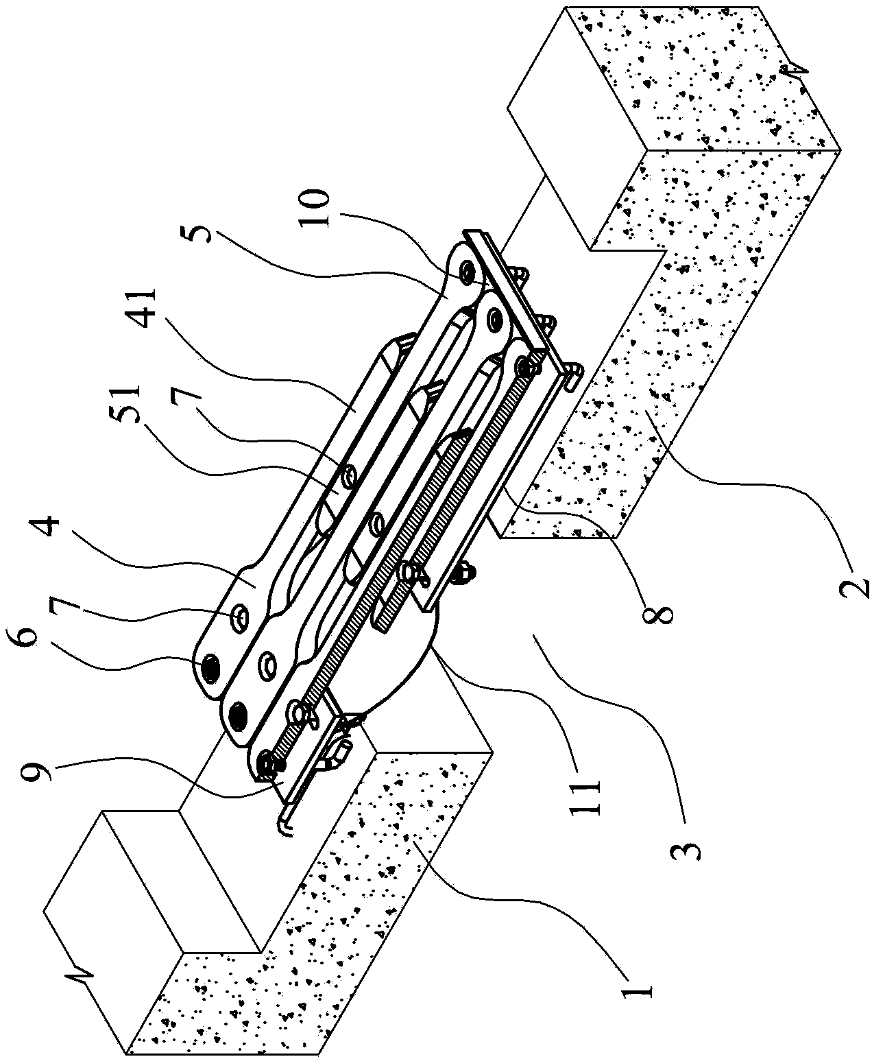 Anti-earthquake-displacement bridge expansion joint device