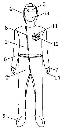 Protective clothing integrated with a protective mask, goggles and a mask and thermoplastic process