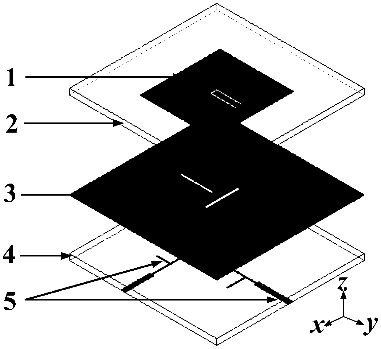 Novel dual-port feed four-frequency-band filtering duplex antenna