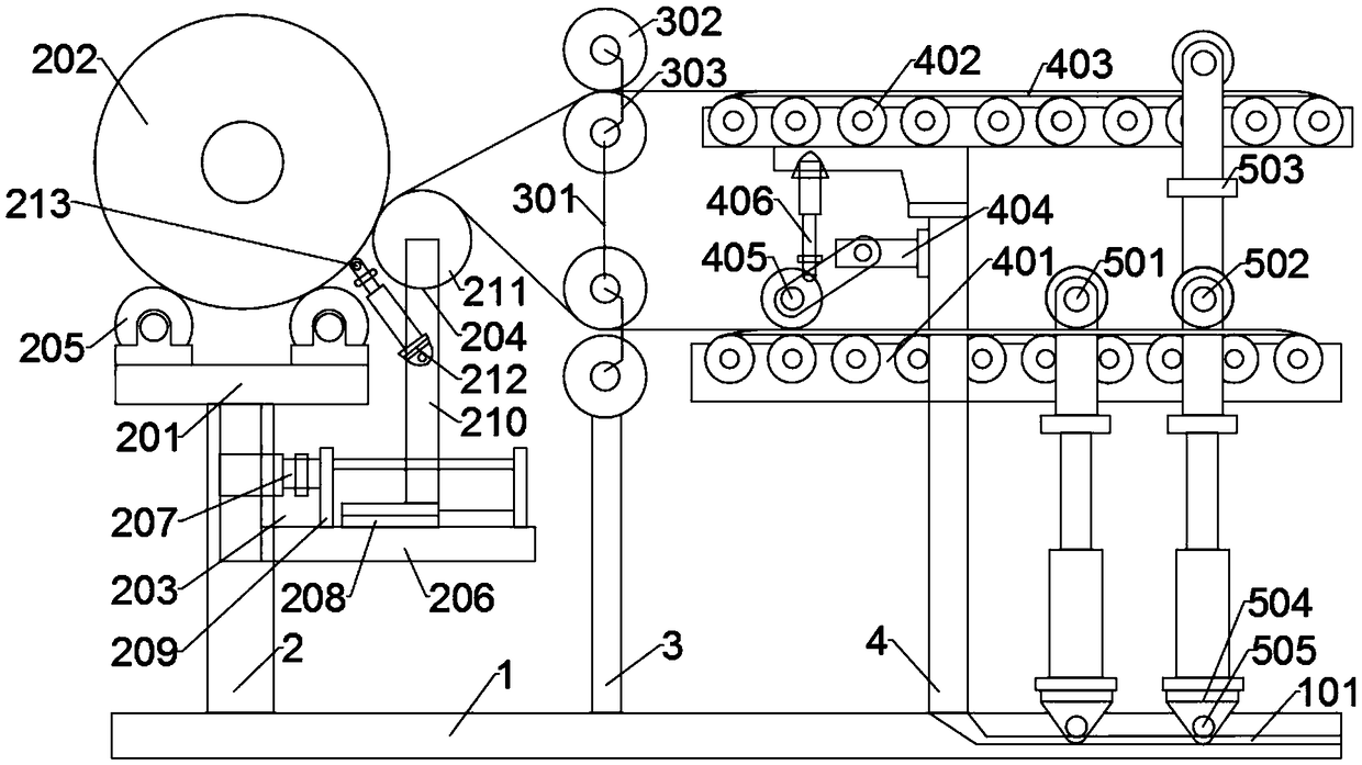 Double-circle diaphragm automatic film feeding device