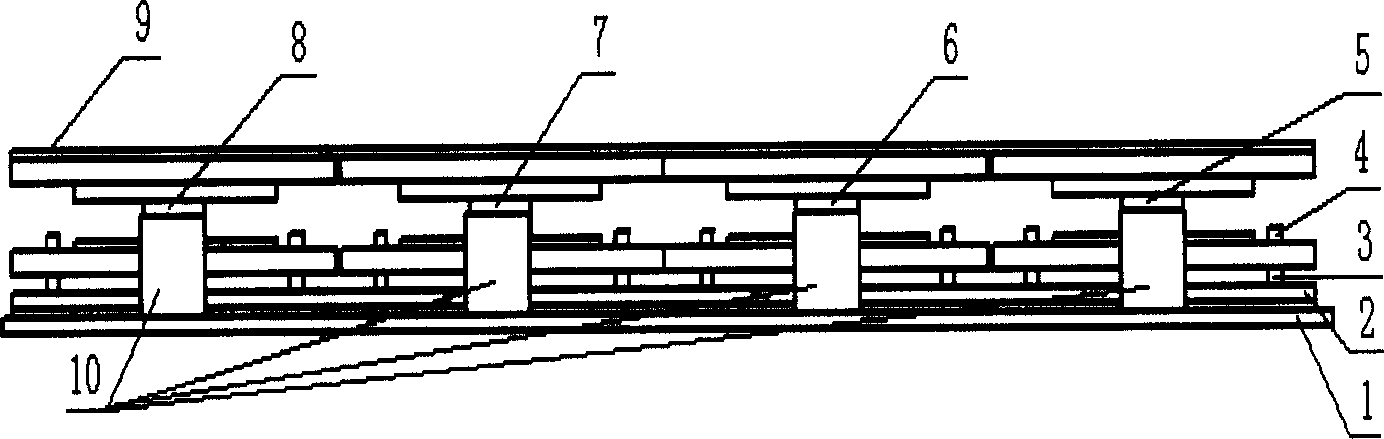 Multiple axial force platform array and human walking gait information gaining method