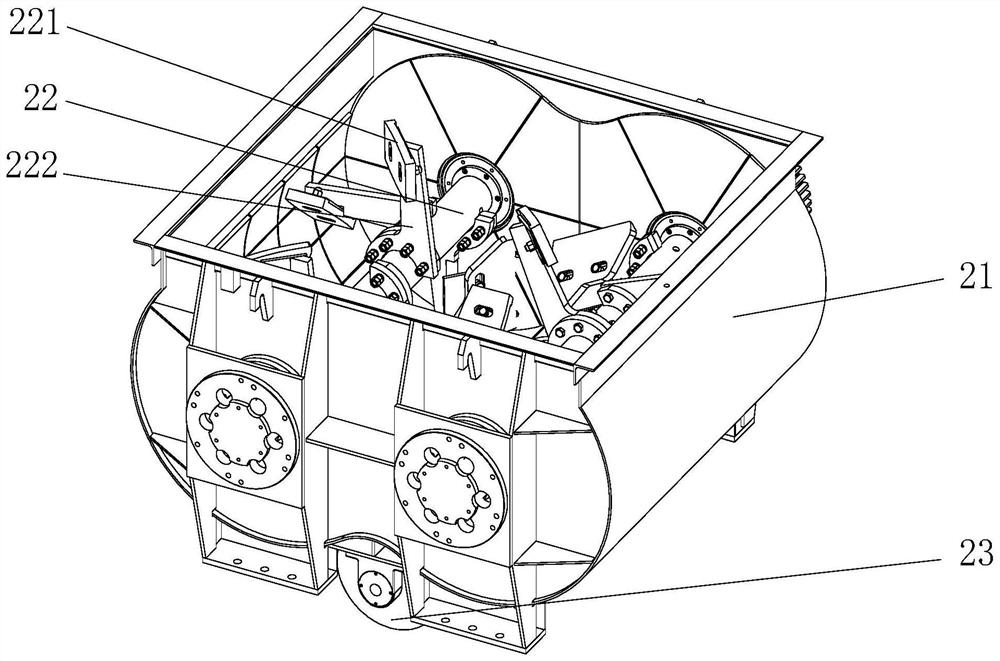 Concrete stirring and mixing equipment