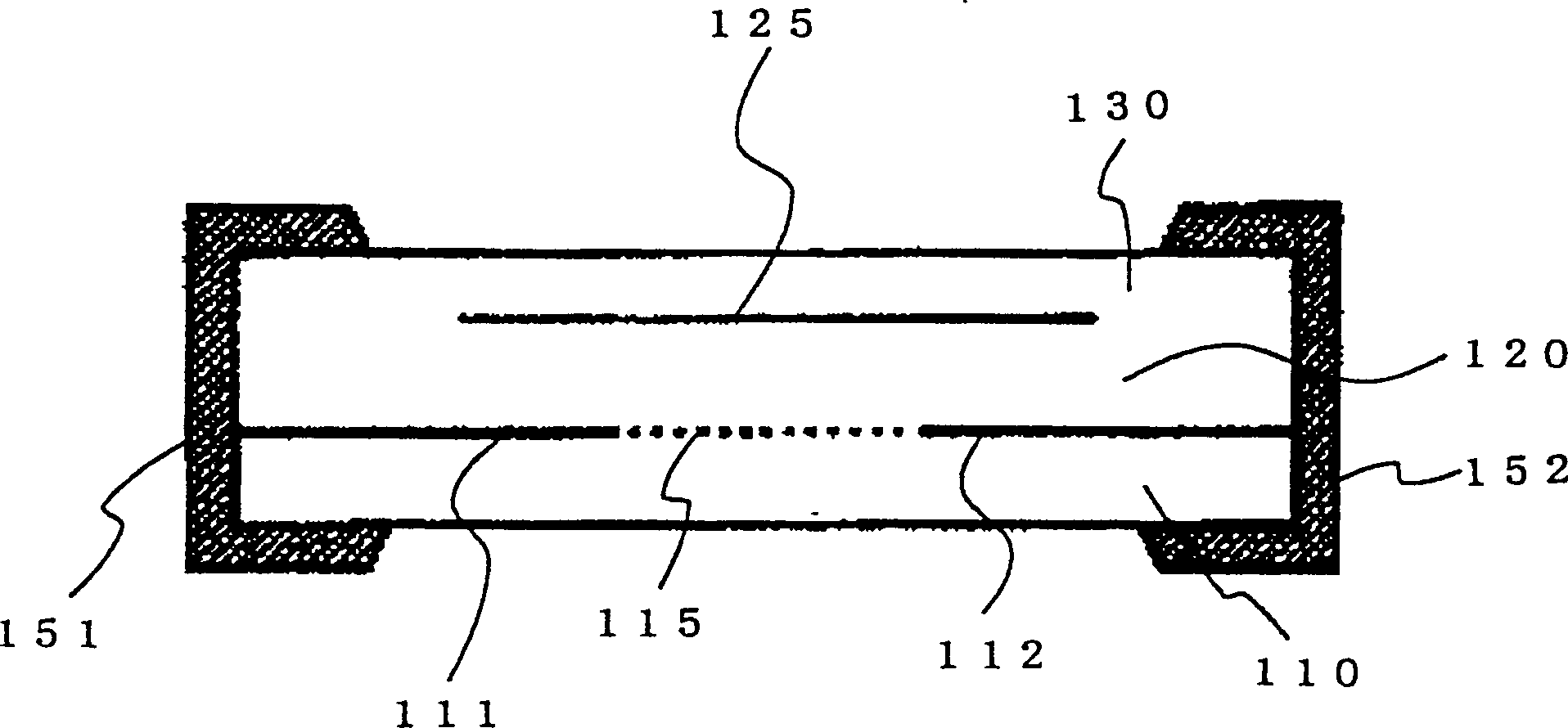 Parallel flat platc line-type element and circuit substrate