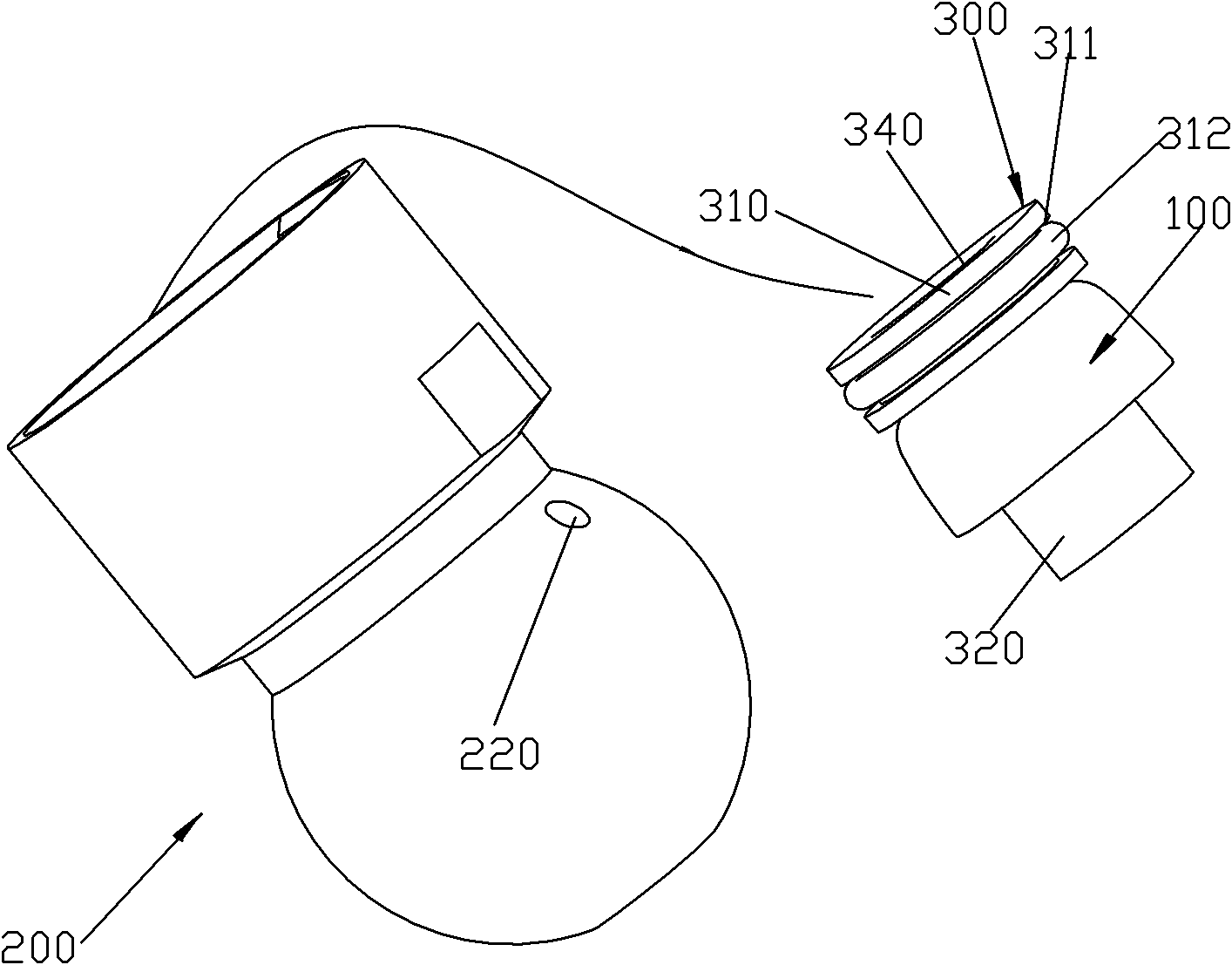 Suction retaining device used in water channel field