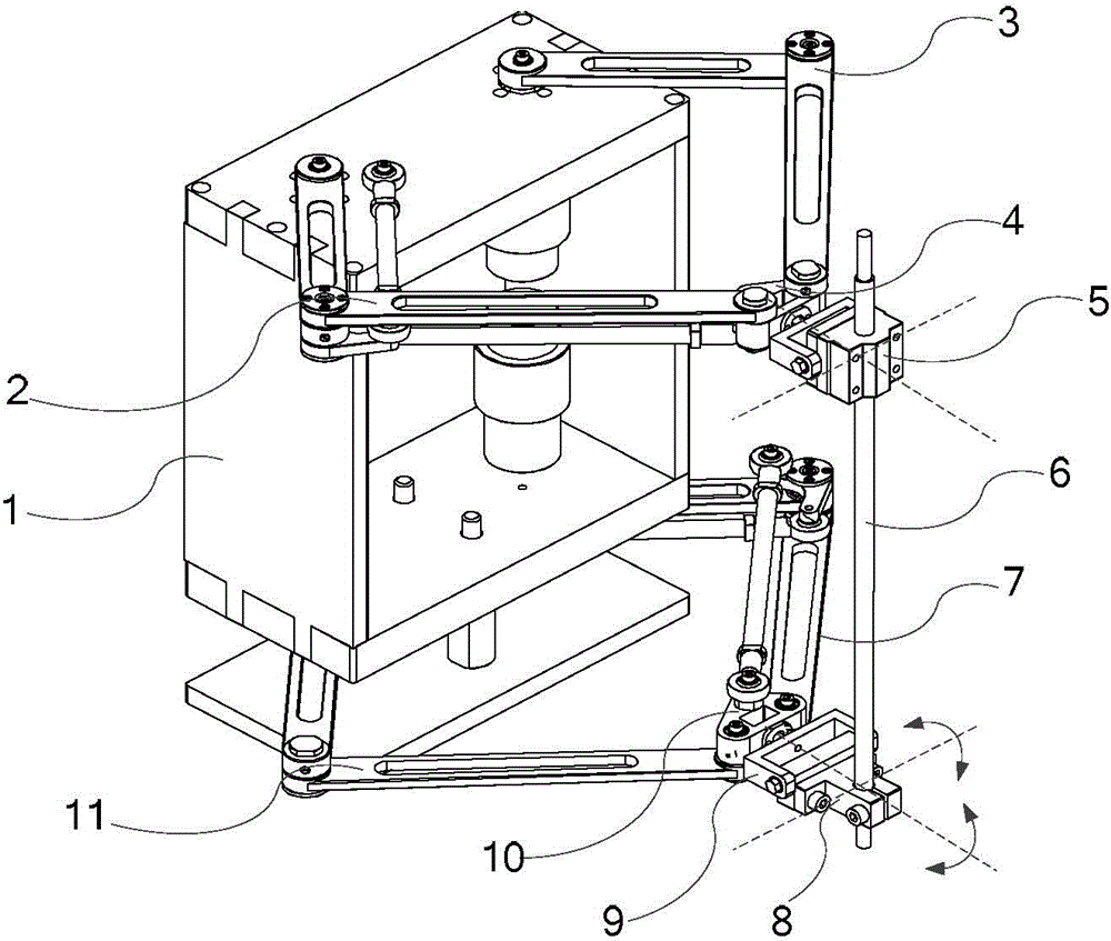 Bi-plane parallel mechanism capable of achieving plane two-dimensional positioning and spatial two-dimensional orientation