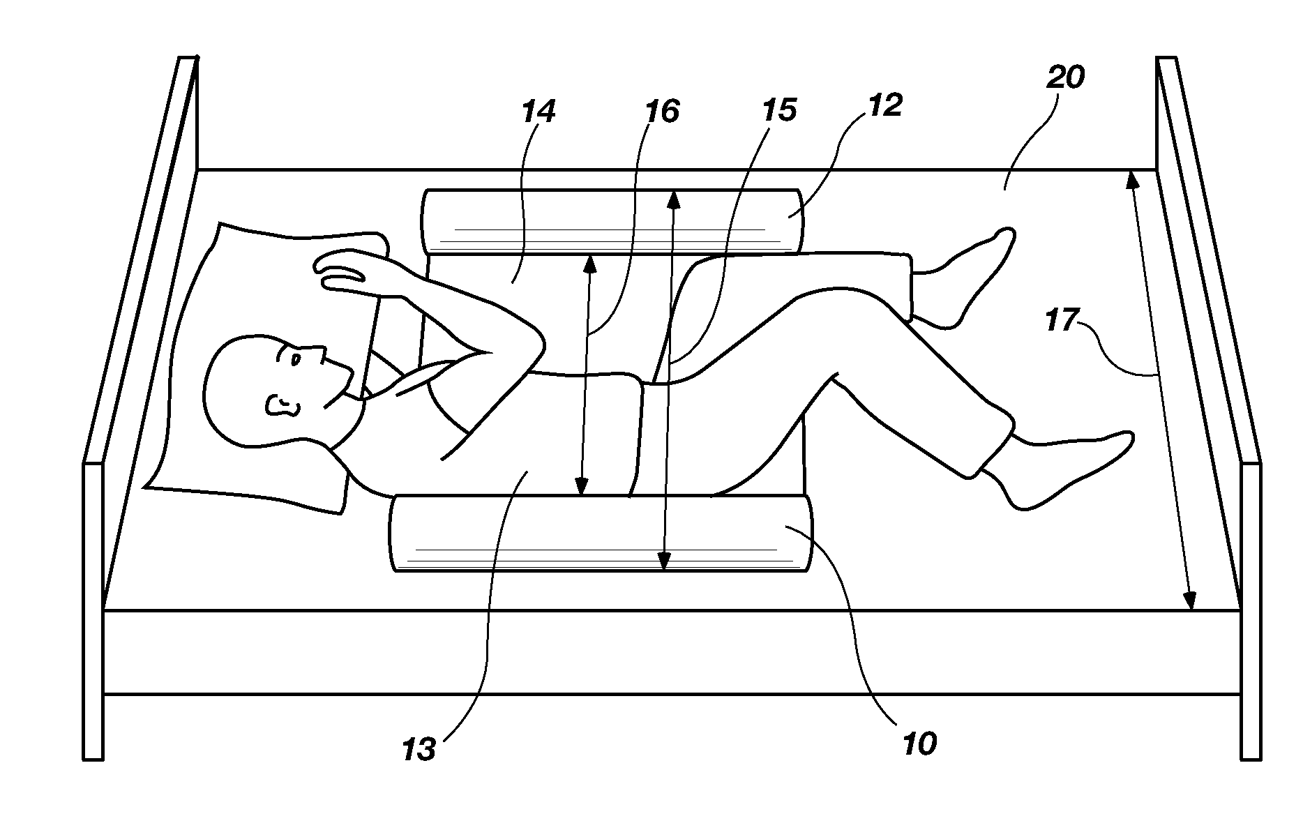 Suspended Back Pillow For Sustaining A Side Sleeping Position