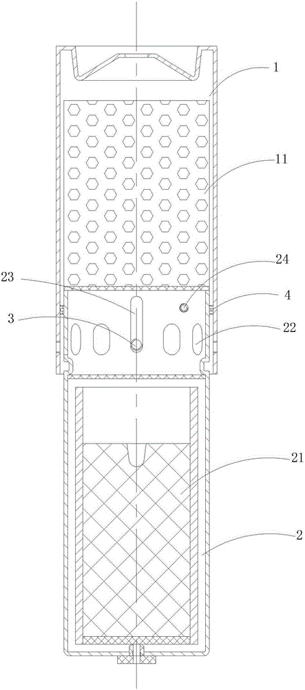 Fire extinguisher inner barrel with explosion venting opening