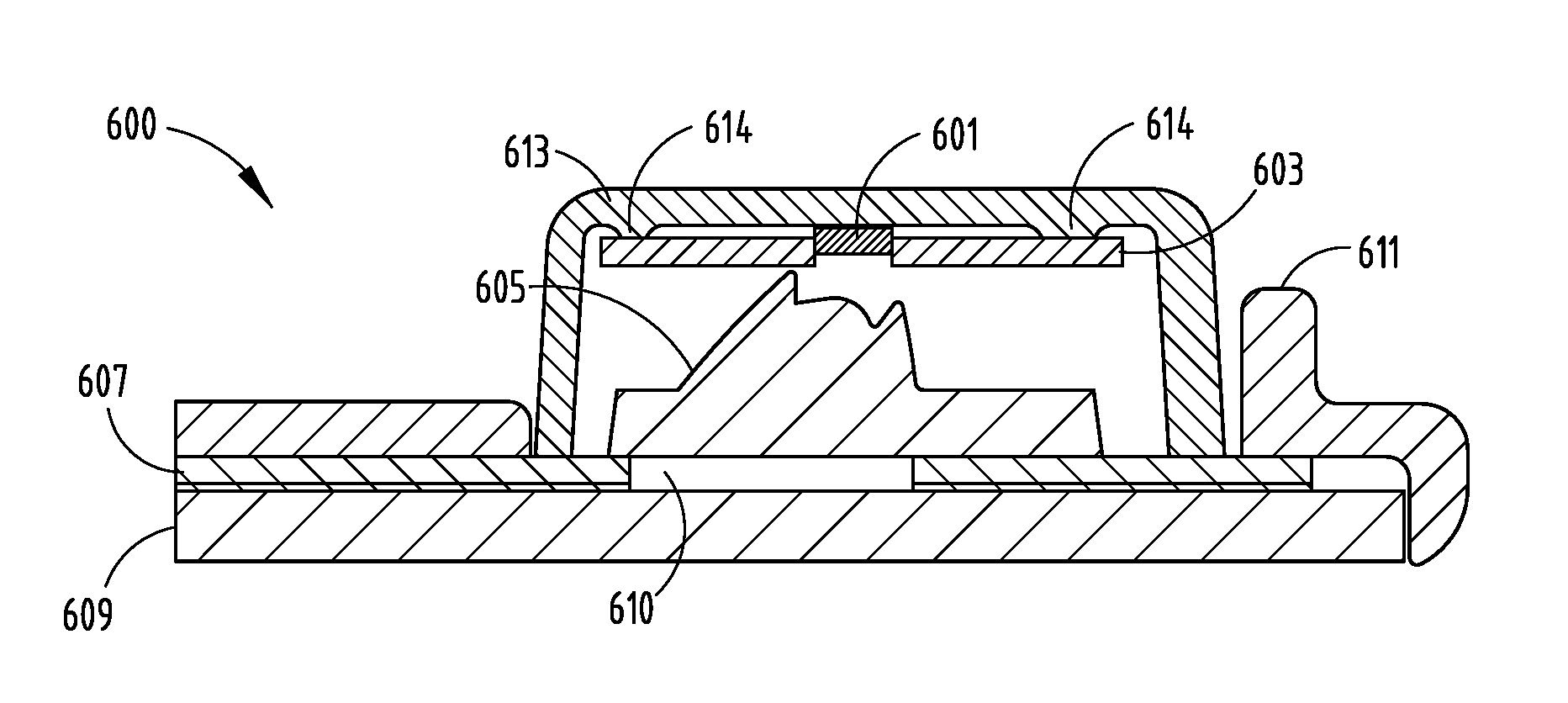 Low profile optical lighting assembly for use in outside vehicle mirror and method of forming same