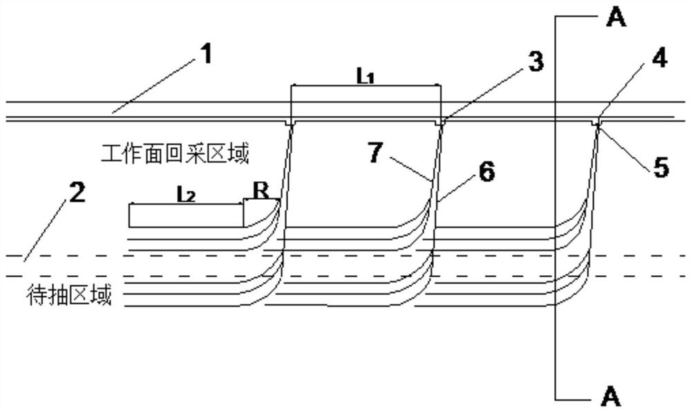 Coal roadway advanced area pre-extraction method based on directional extraction drilling cross-roadway arrangement