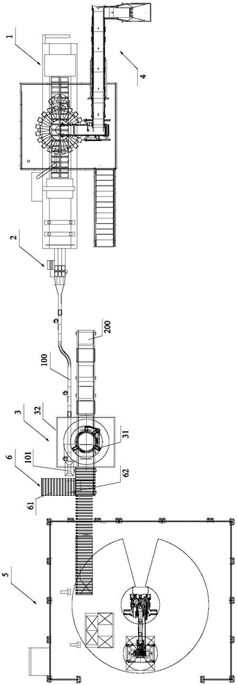 Automatic packaging, boxing and stacking packaging line for halide products