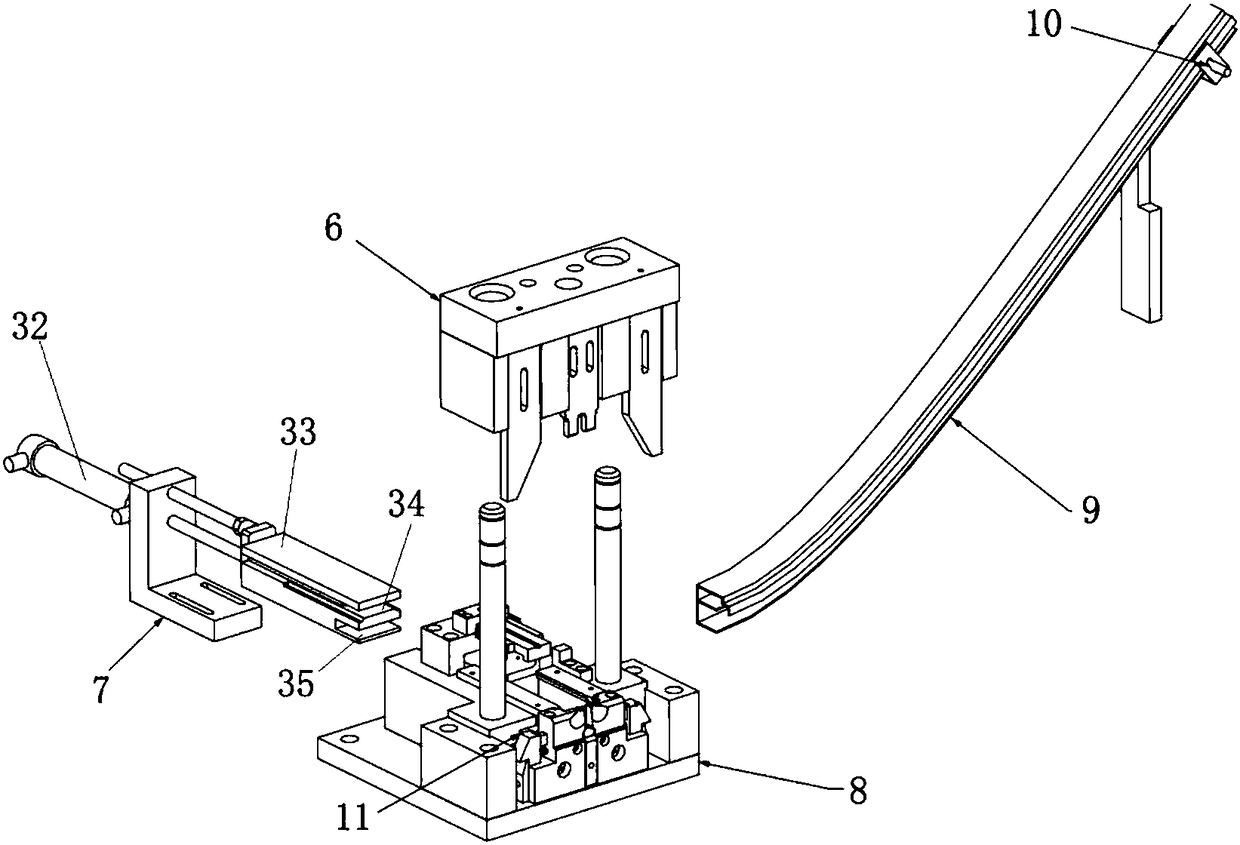 An automatic termination device for copper legs of a power cord