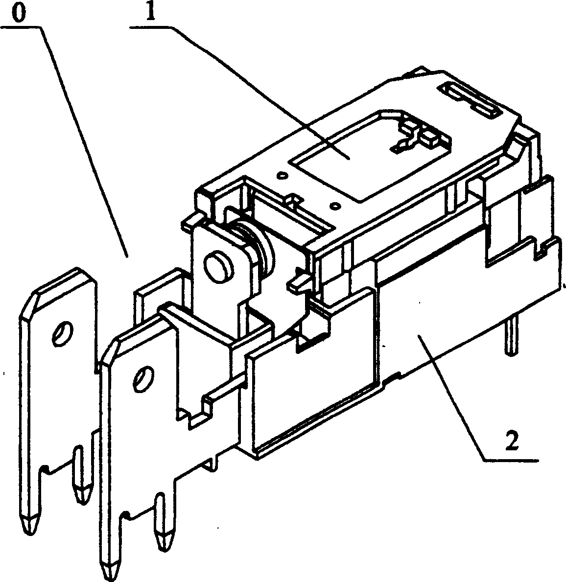 L-shaped movable spring extended sheet and rapidly connecting electromagnetic relay with static reed