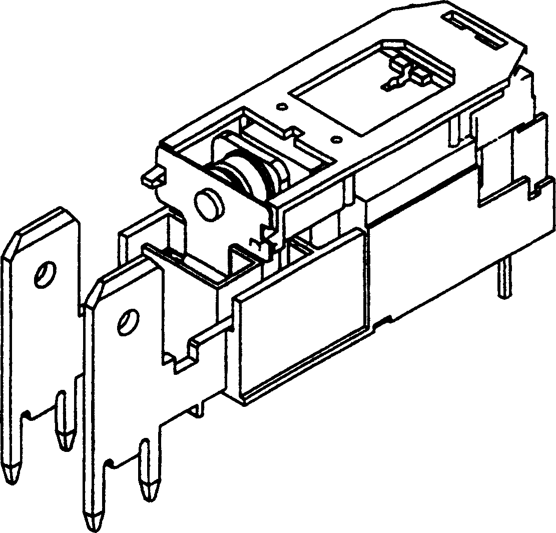 L-shaped movable spring extended sheet and rapidly connecting electromagnetic relay with static reed