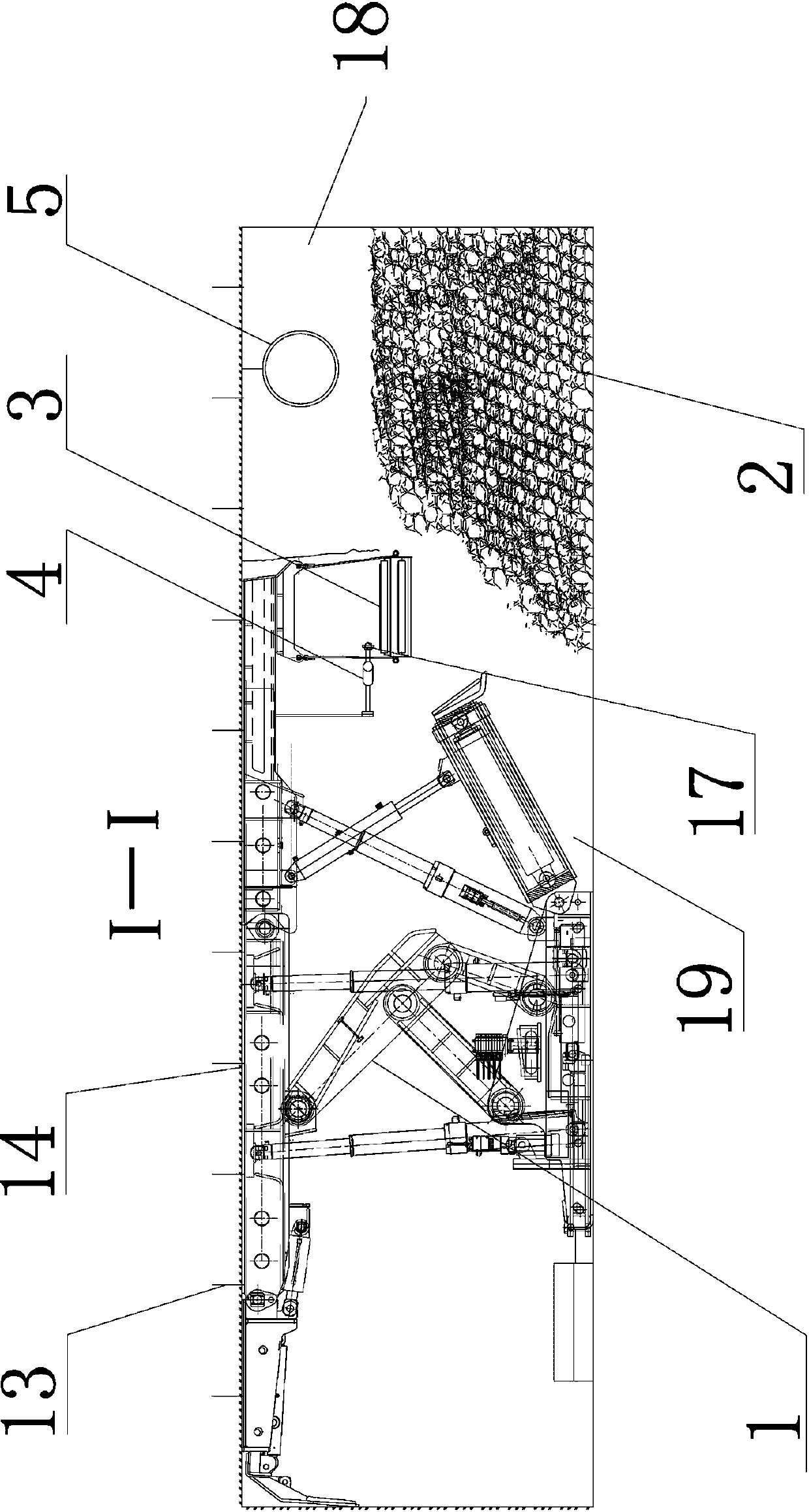 Pneumatic gangue combined filling device and coal mining method