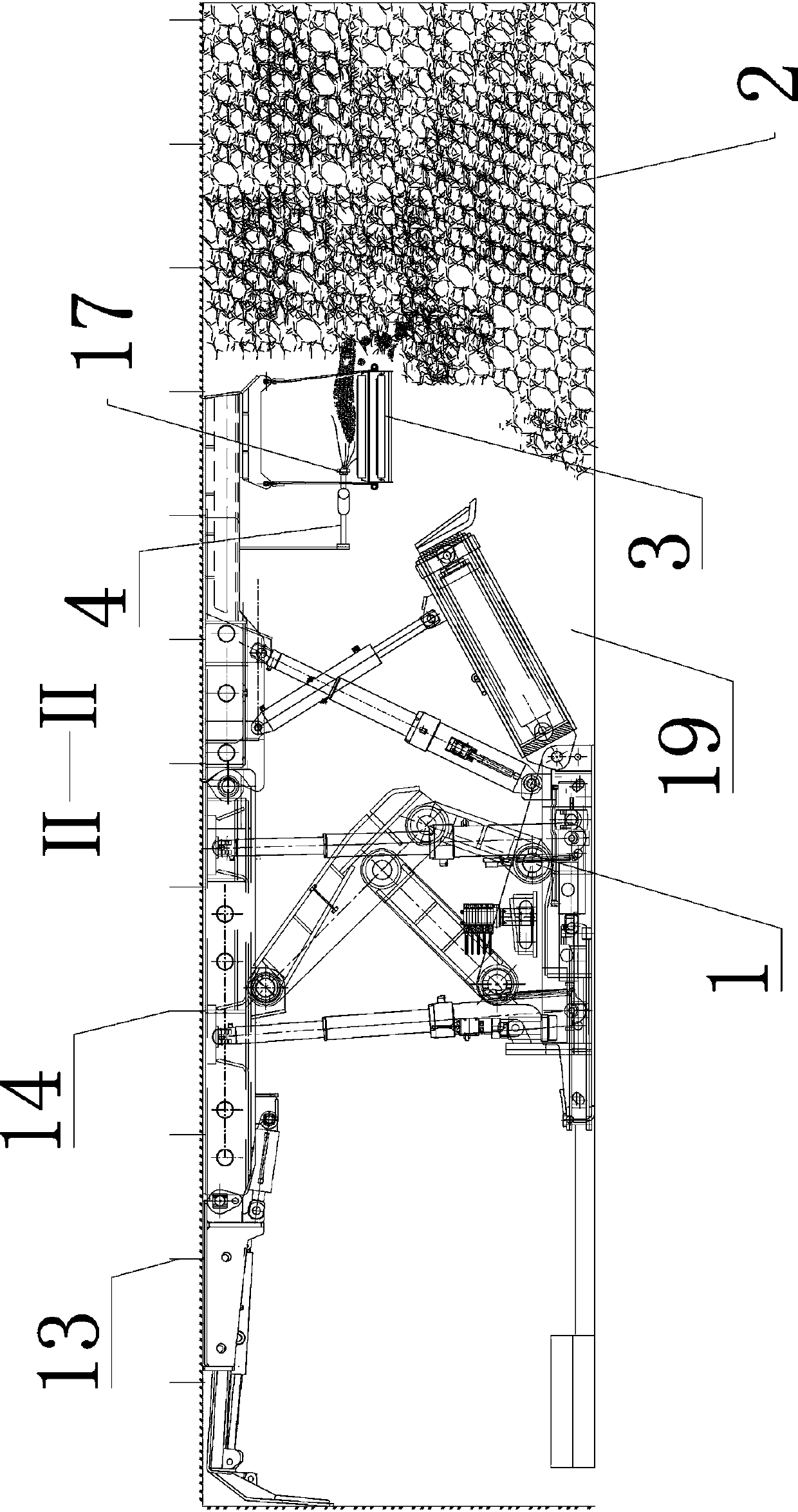 Pneumatic gangue combined filling device and coal mining method