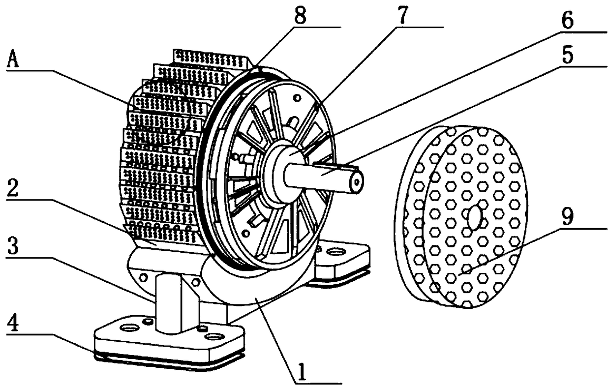 Dry multi-piece friction electromagnetic disc type power-off brake