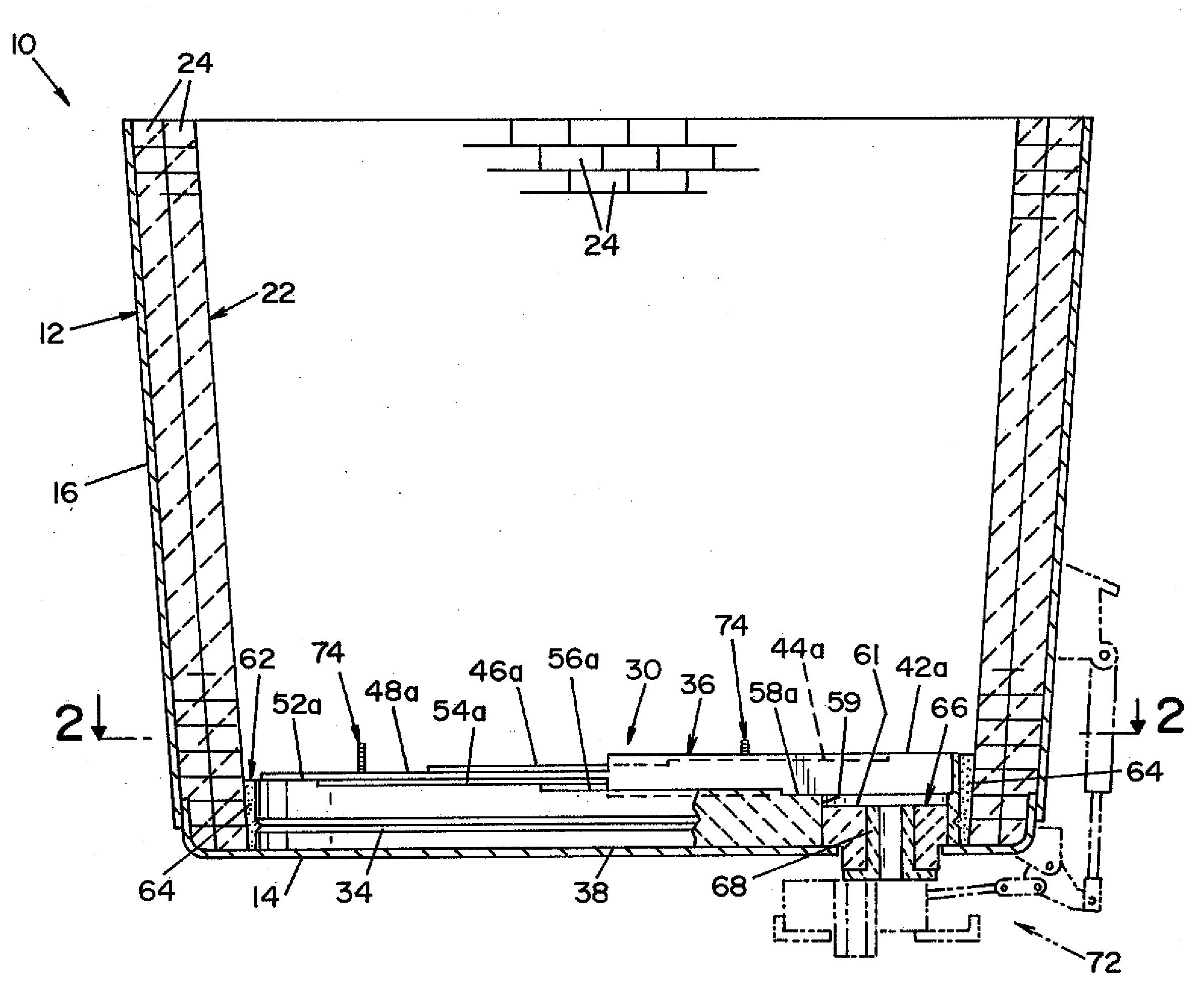 High yield ladle bottoms