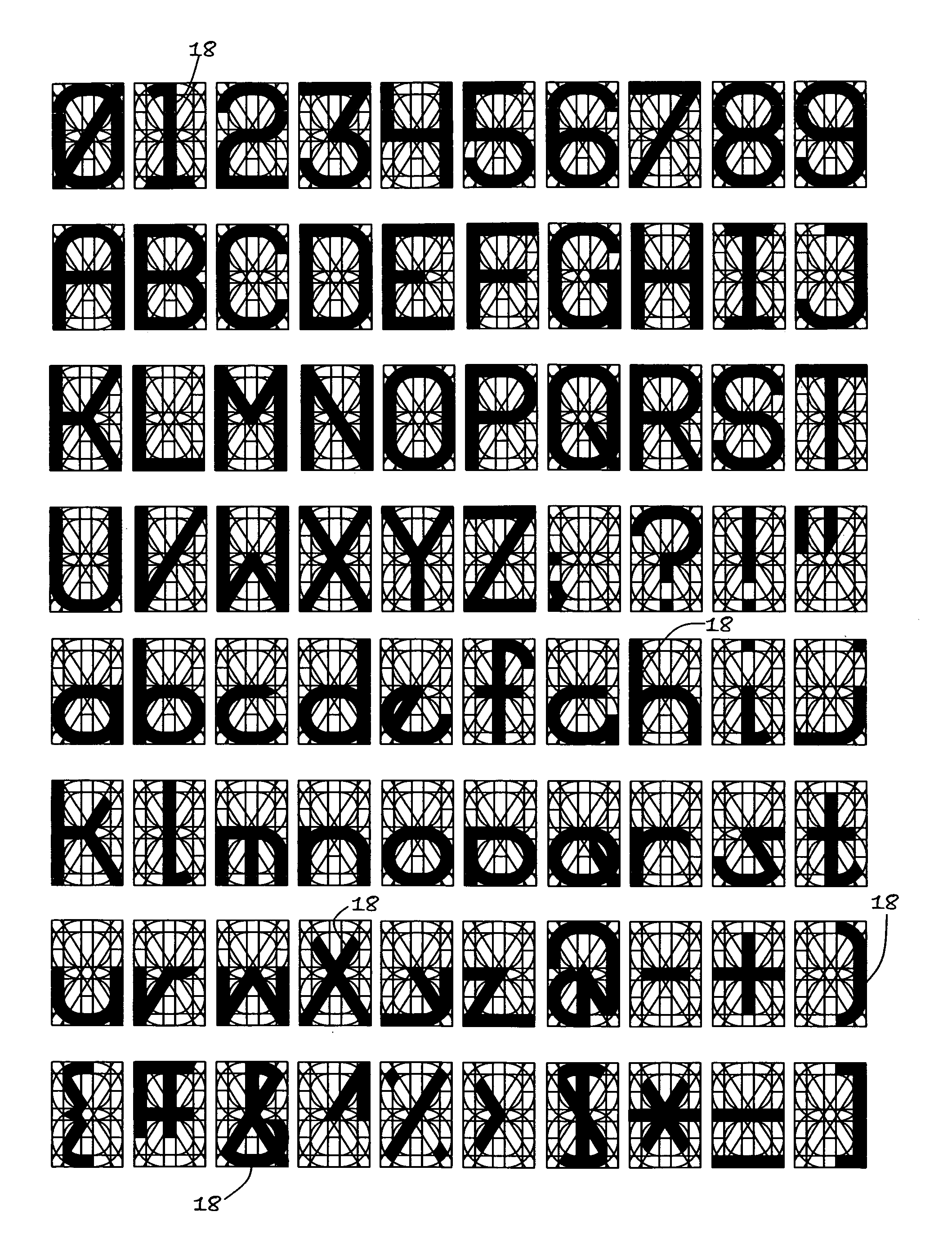 High resolution, low segmentation alphanumeric display for electronic devices