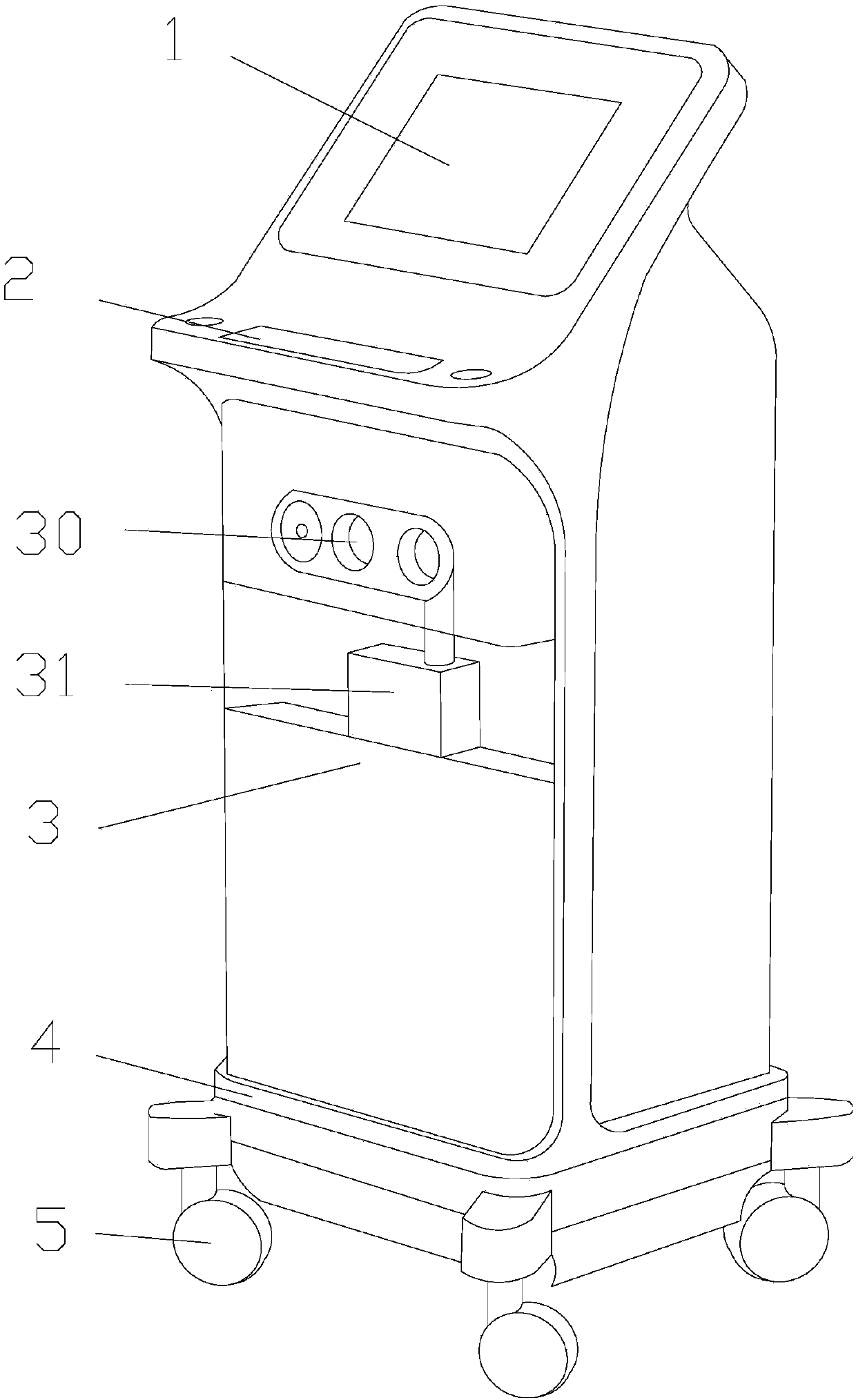 Lung-heat clearing and sputum-elimination device used in respiratory medicine department