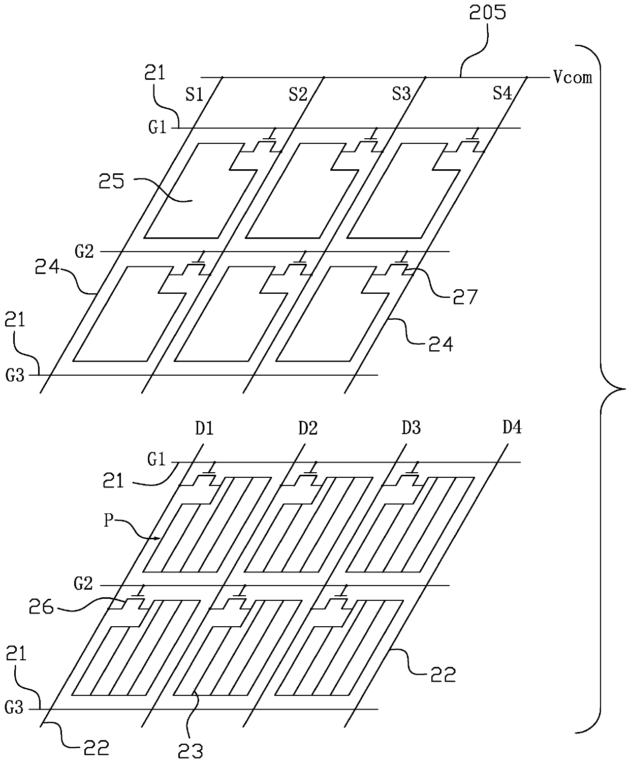 Array substrate, liquid crystal display device, and driving method