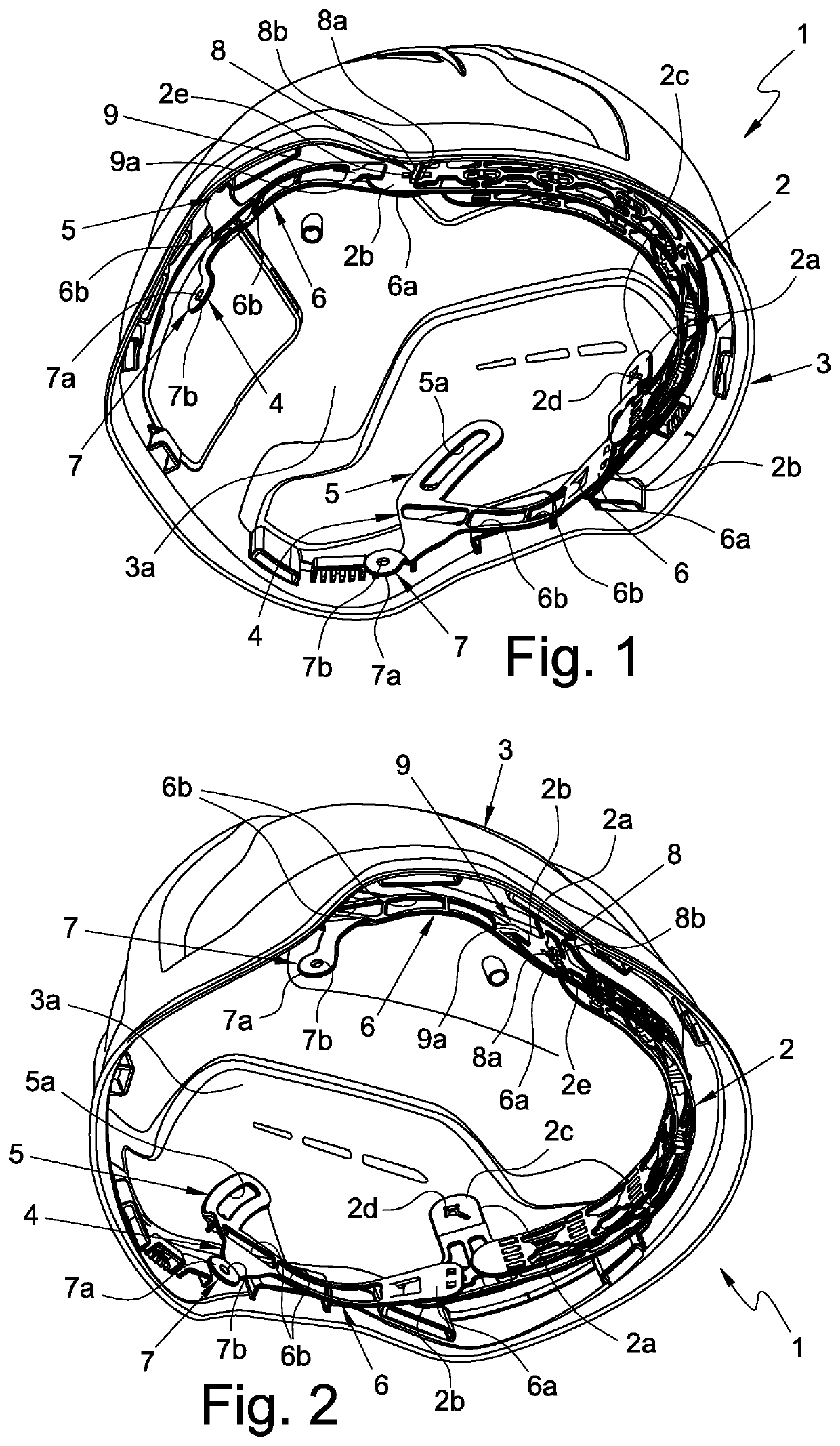 Forehead support band for helmets and helmet provided with such forehead support band