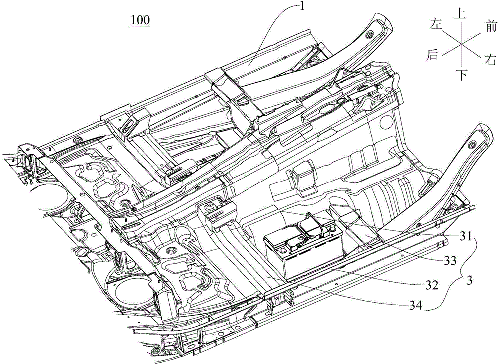 Floor component applied to vehicle and vehicle