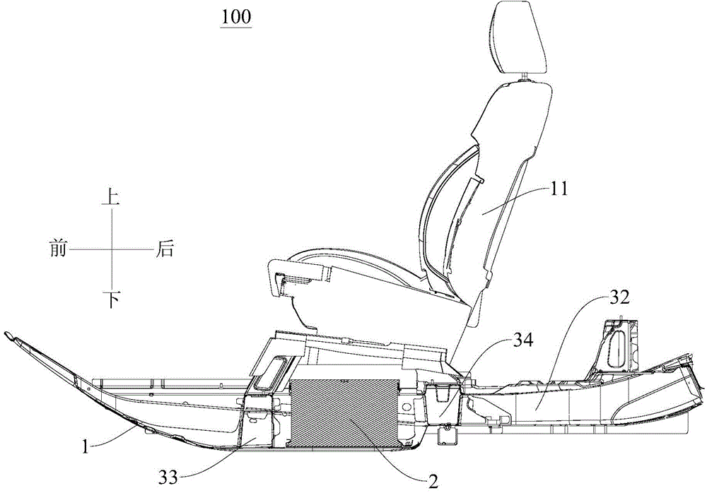 Floor component applied to vehicle and vehicle