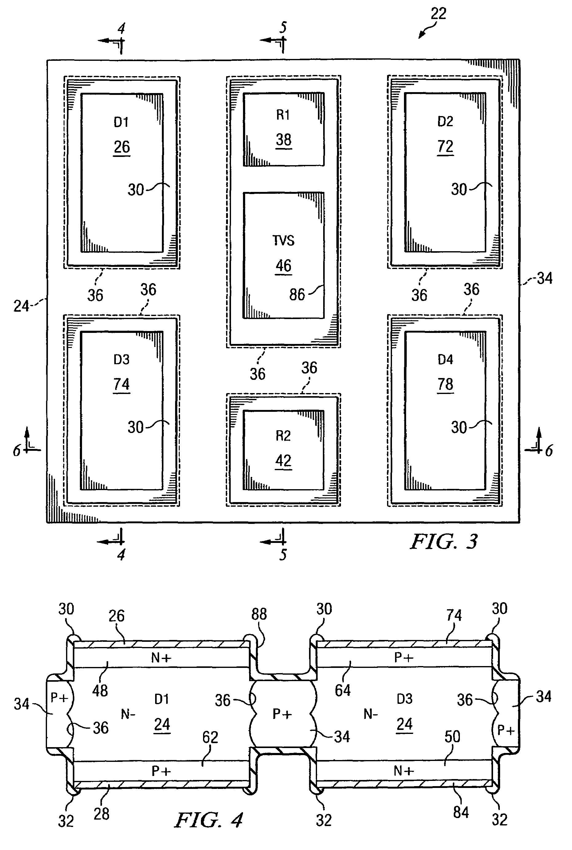 Integrated circuit providing overvoltage protection for low voltage lines