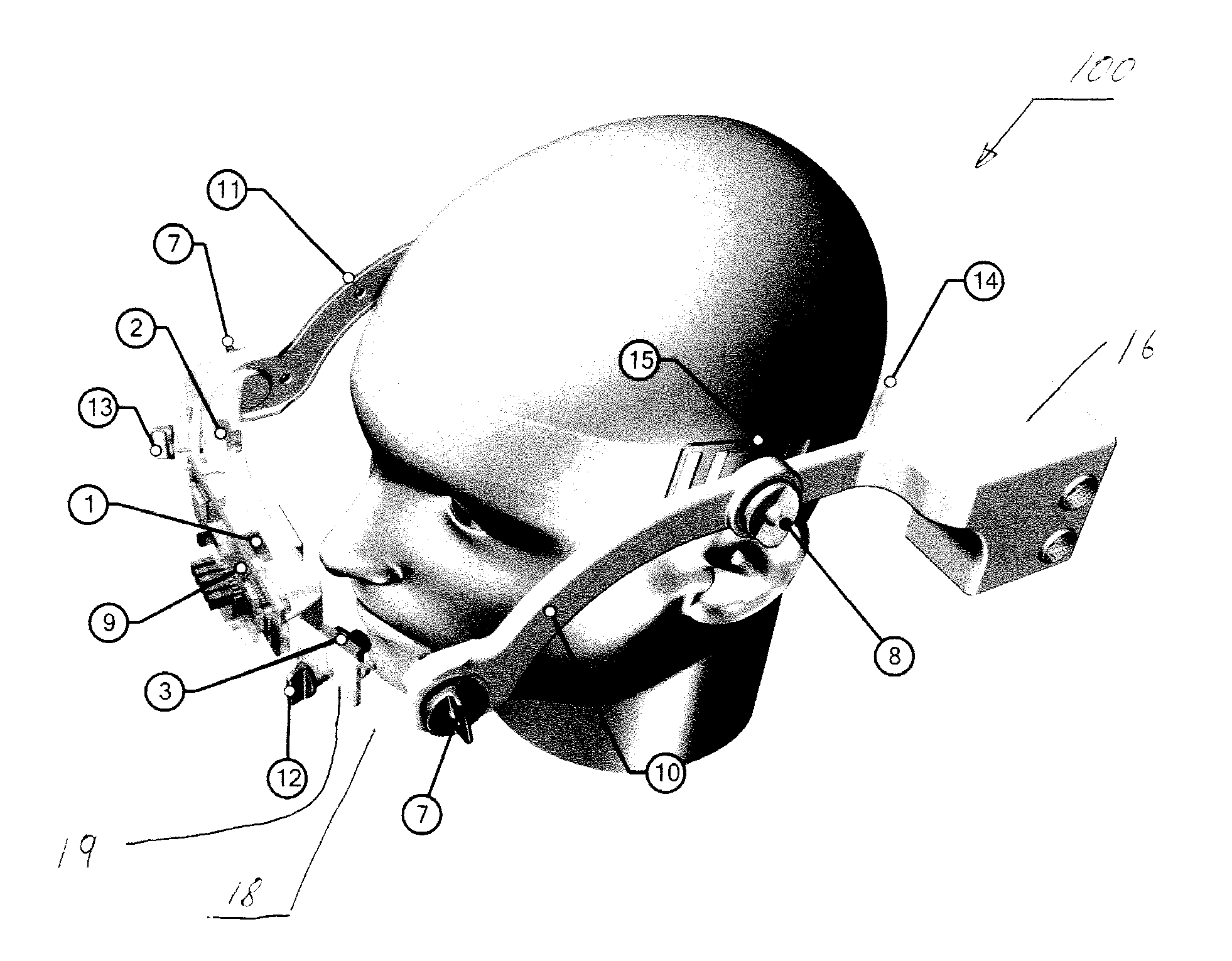 Method and apparatus for unambiguously determining orientation of a human head in 3D geometric modeling