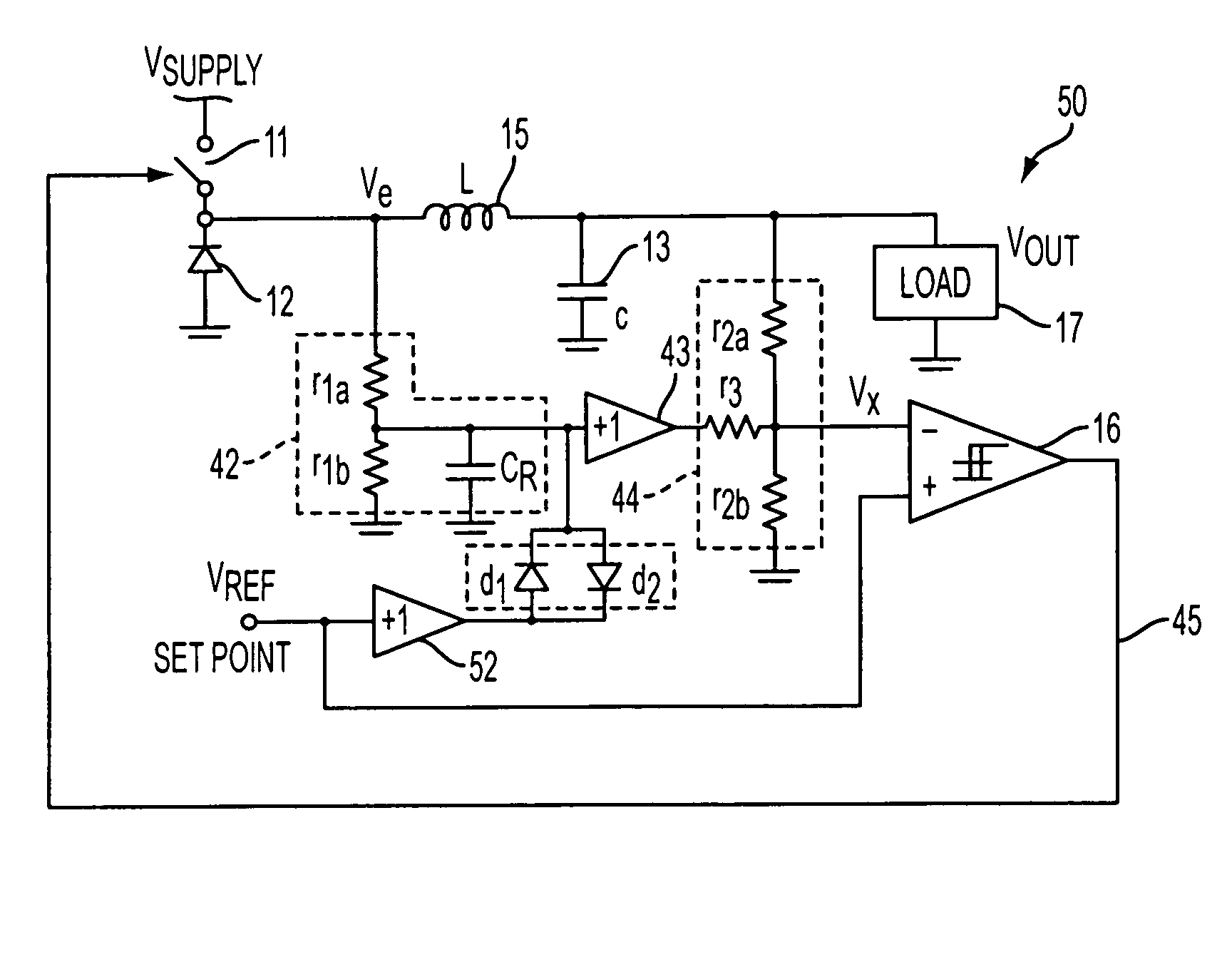 Hysteretic switching regulator