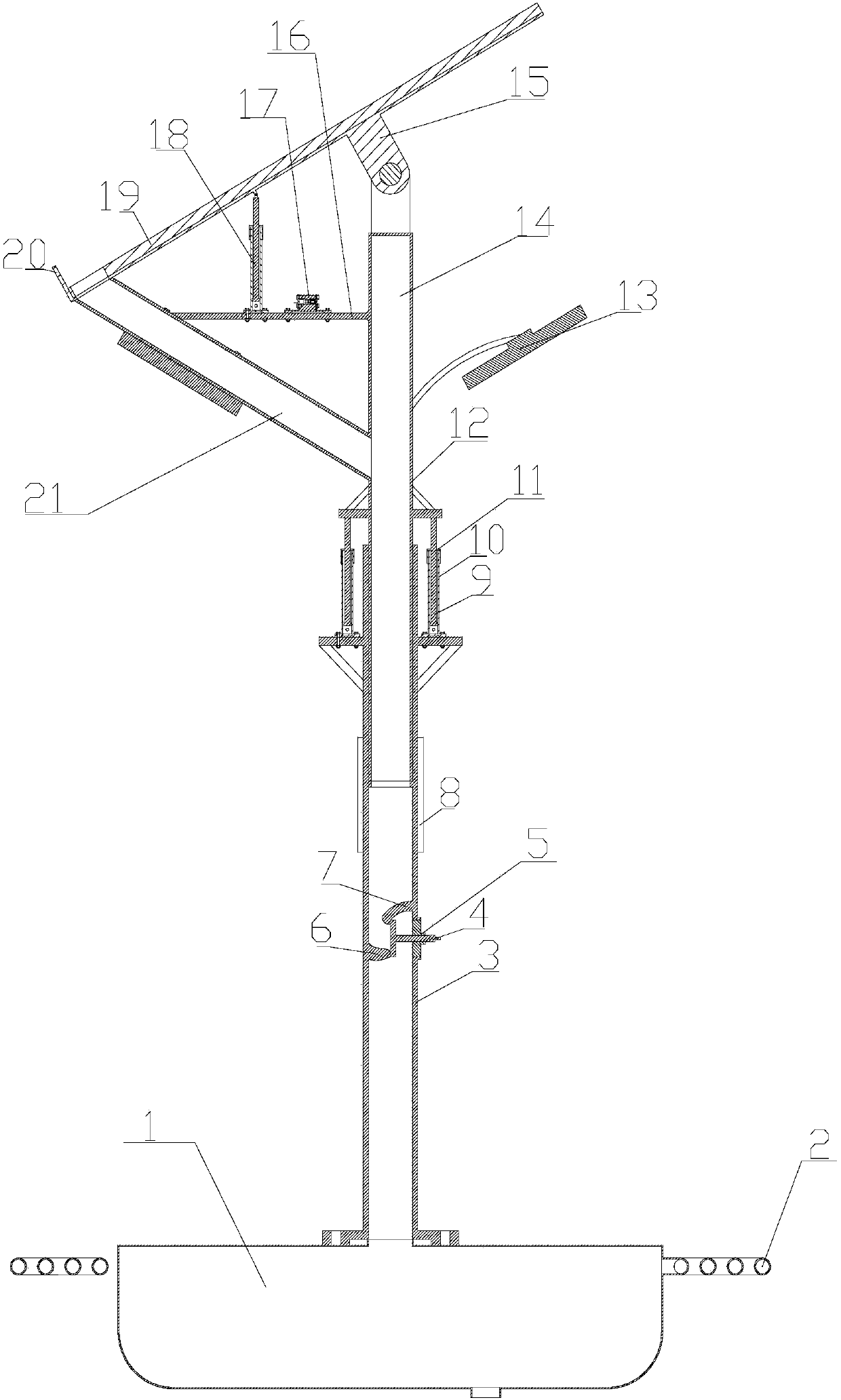 Efficient rainwater and sunshine collecting, regulating and controlling device