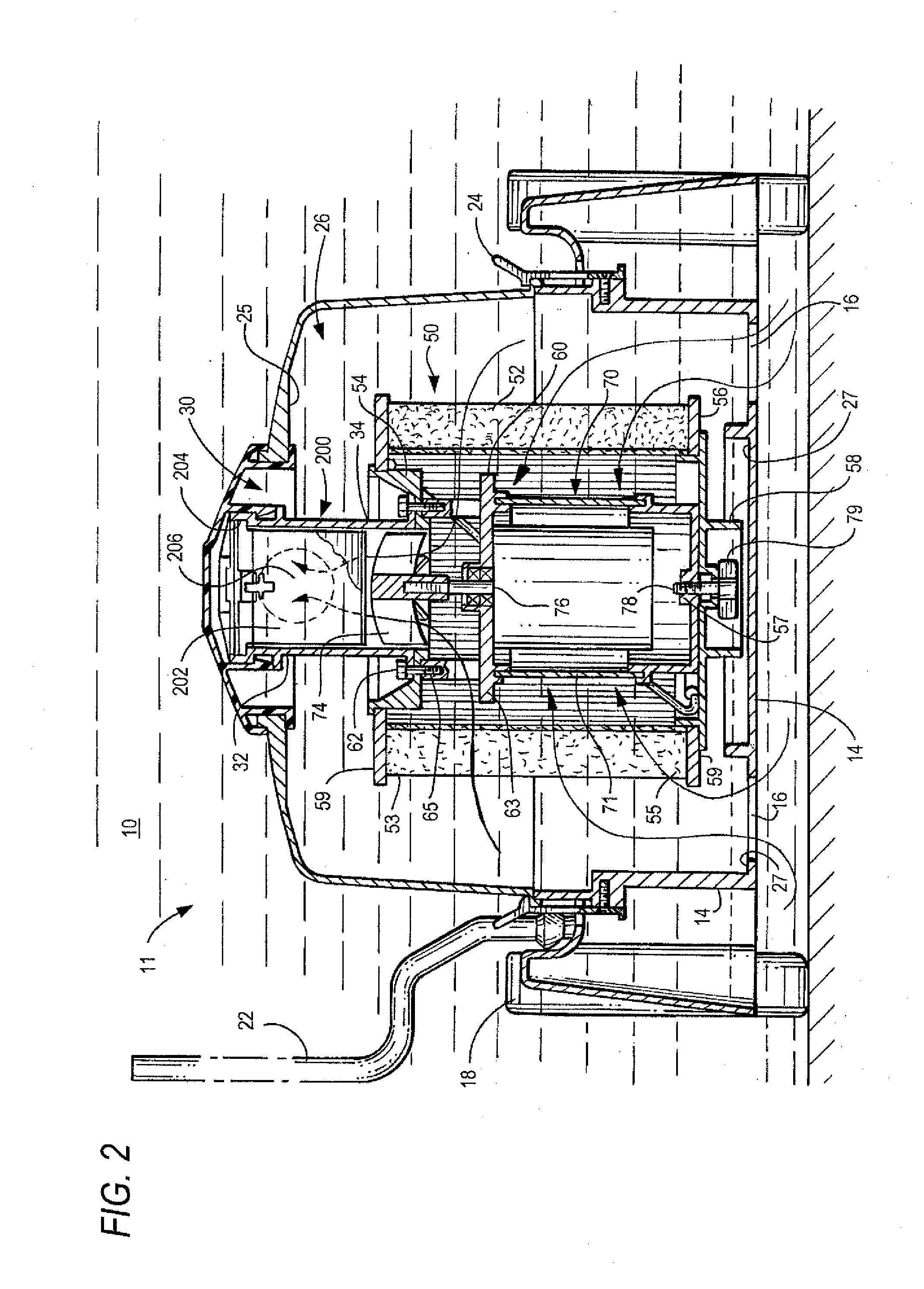 Filter cartridge mounting assembly for robotic pool and tank cleaner