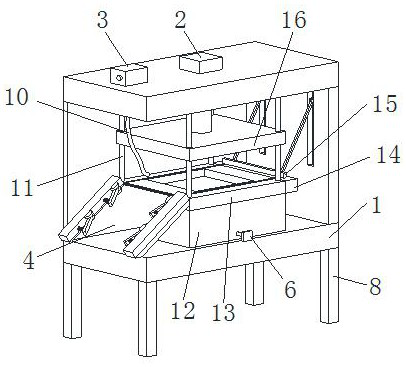 Material ejecting device facilitating metal mold processing